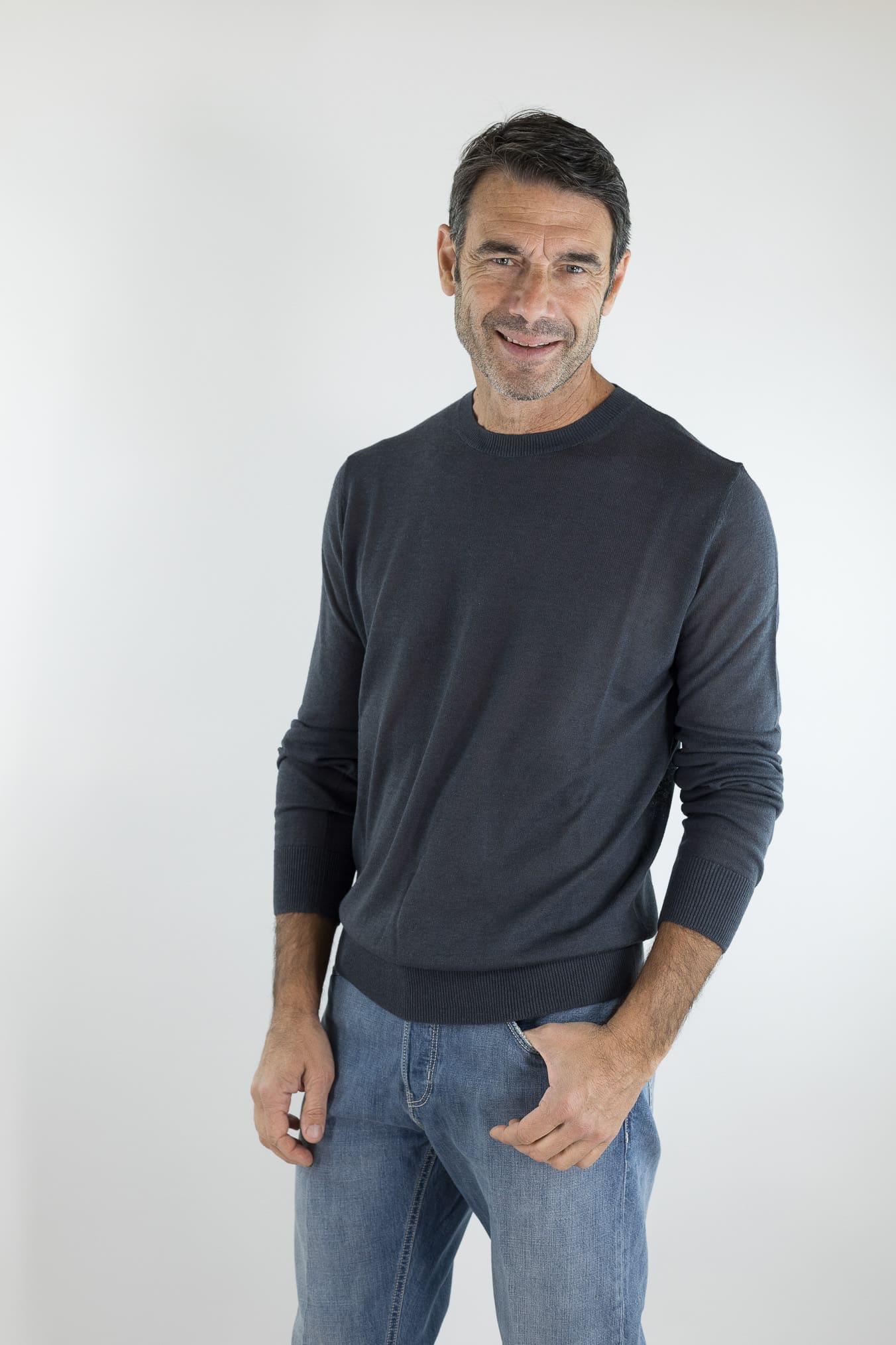 PIACENZA CASHMERE Girocollo Superlight Seta Cashmere Antracite