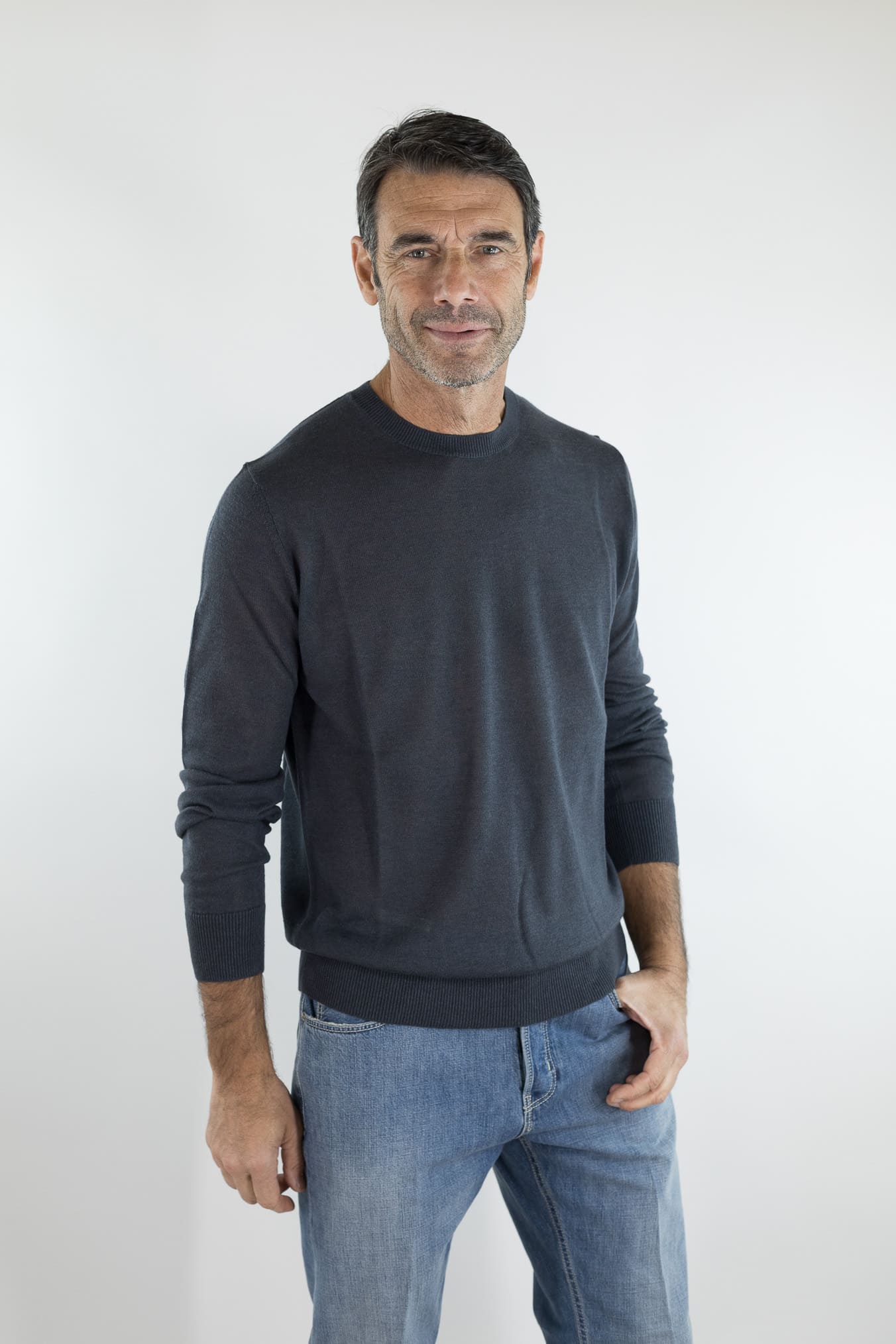 PIACENZA CASHMERE Girocollo Superlight Seta Cashmere Antracite