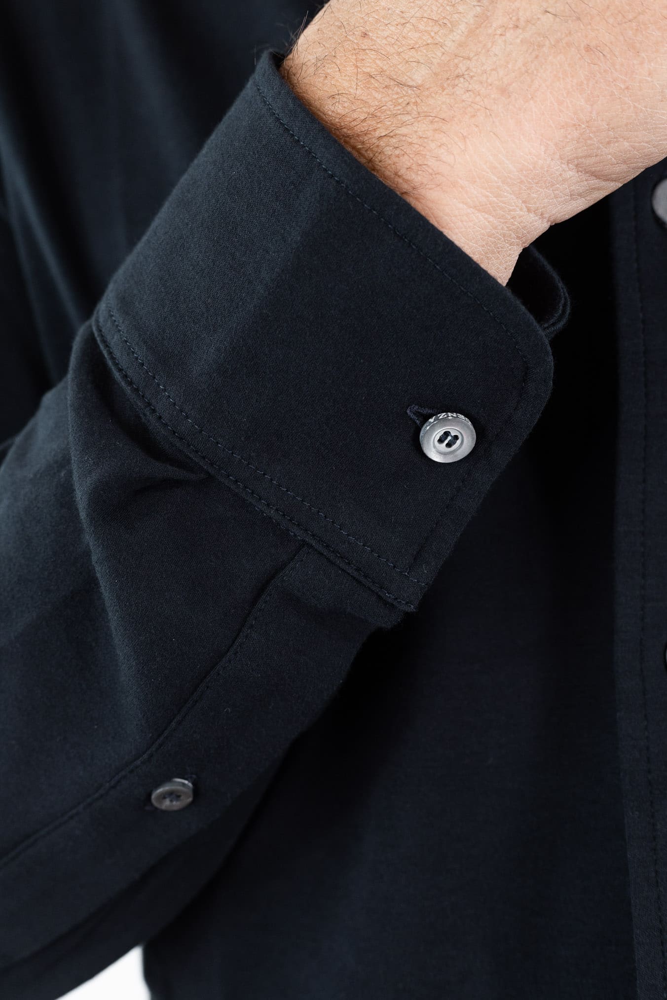 PIACENZA CASHMERE Camicia Jersey Cotone Interlock Nero