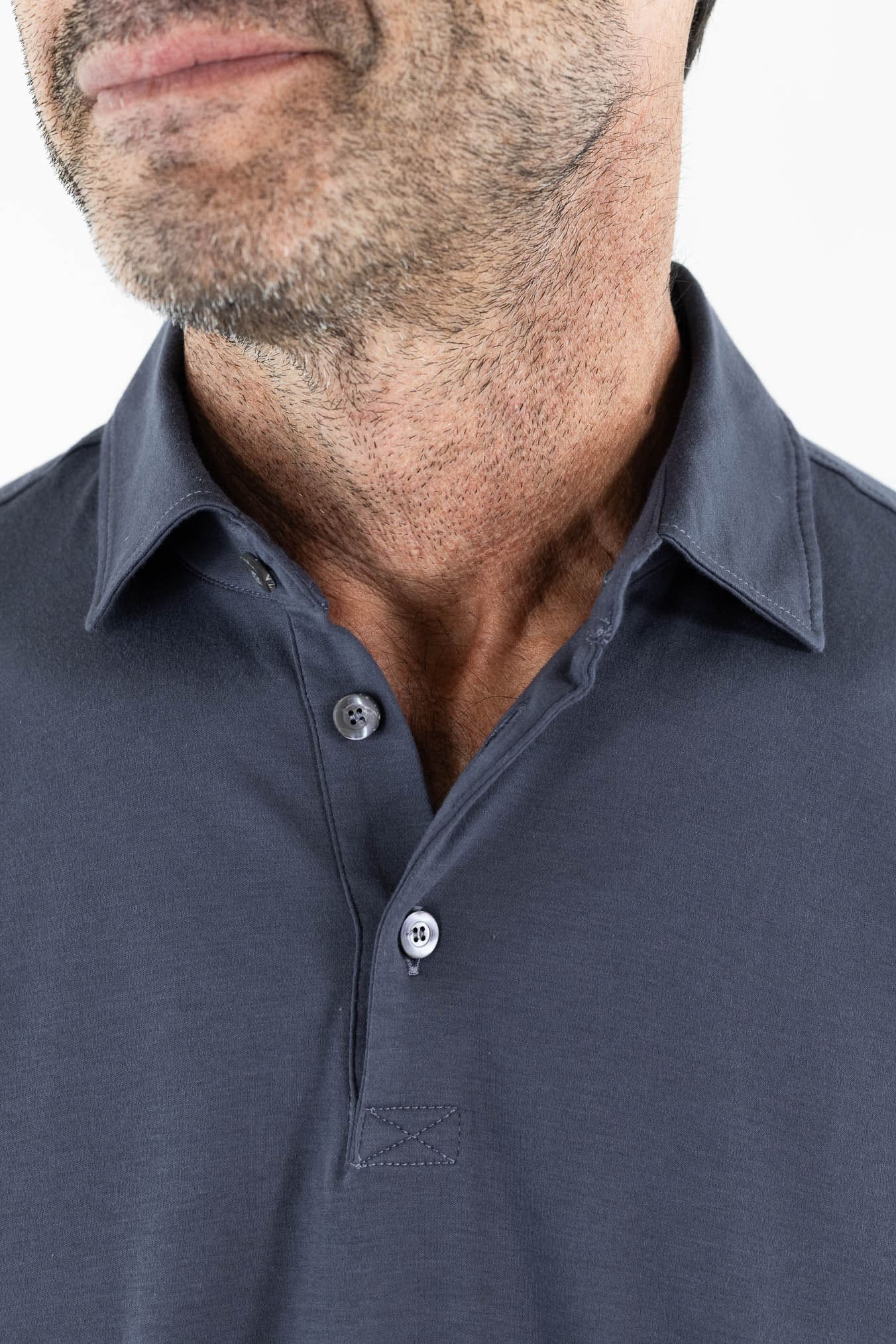 PIACENZA CASHMERE Polo MM Cotone Blu Graffite