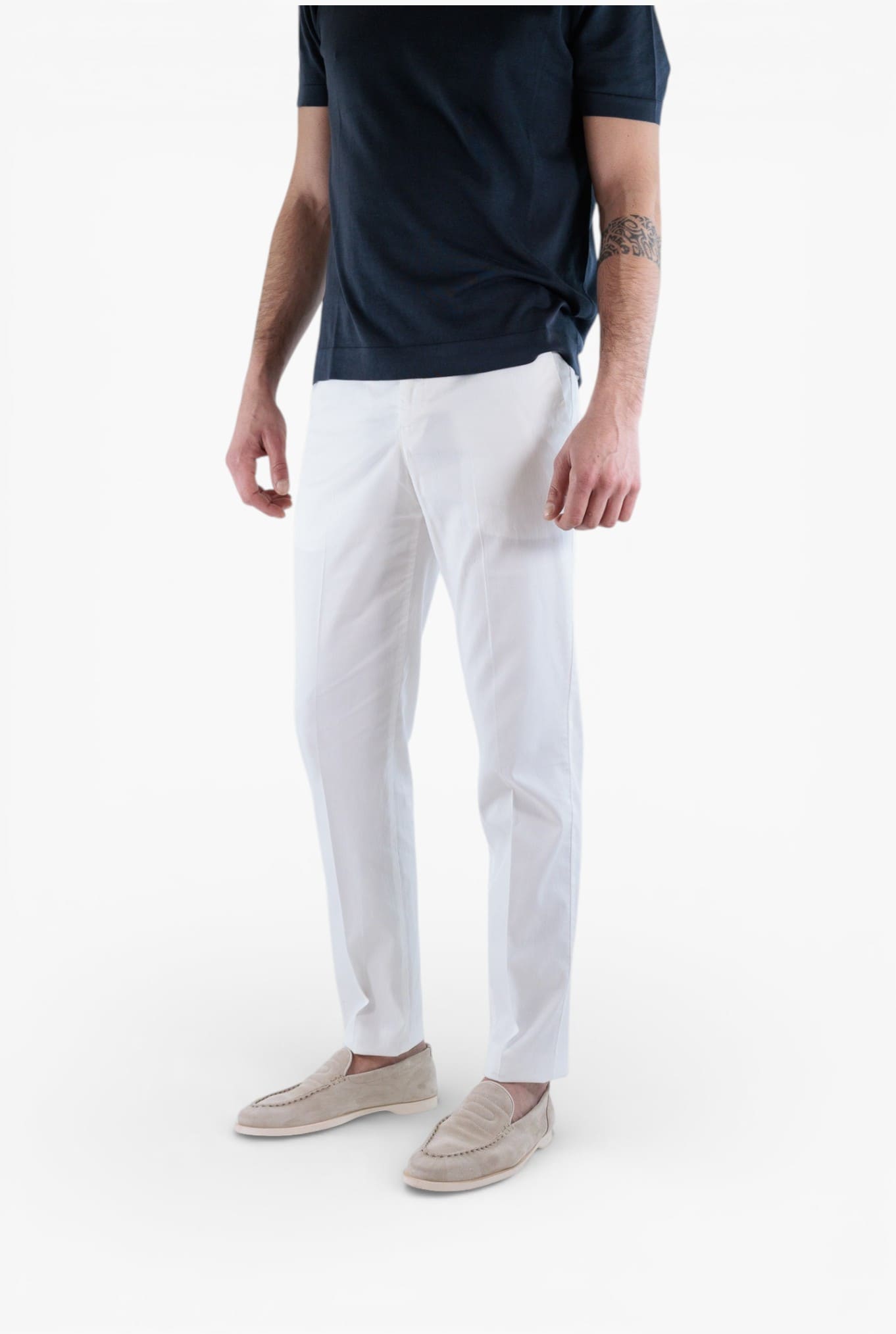 PT Pantaloni Misto Cotone Twill Stretch Bianco