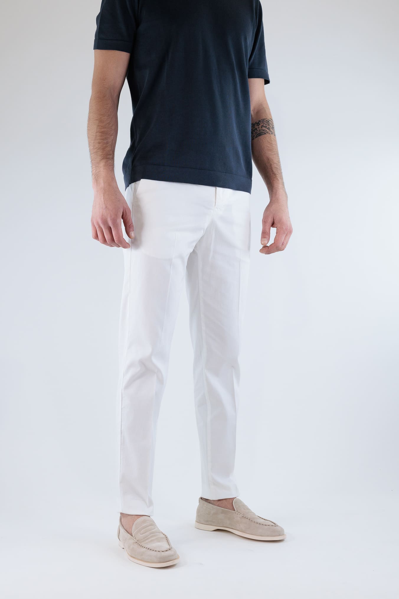 PT Pantaloni Misto Cotone Twill Stretch Bianco