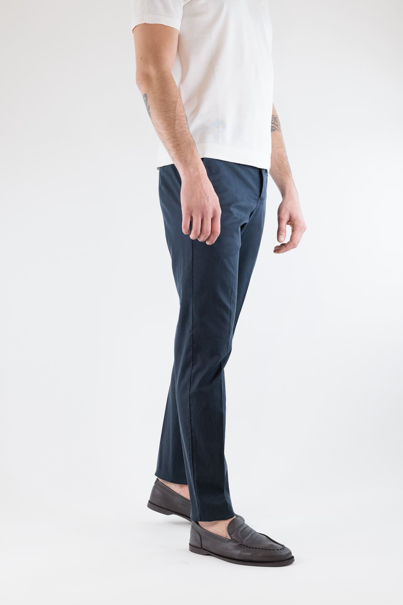 PT Pantaloni Misto Cotone Twill Stretch Blu Navy