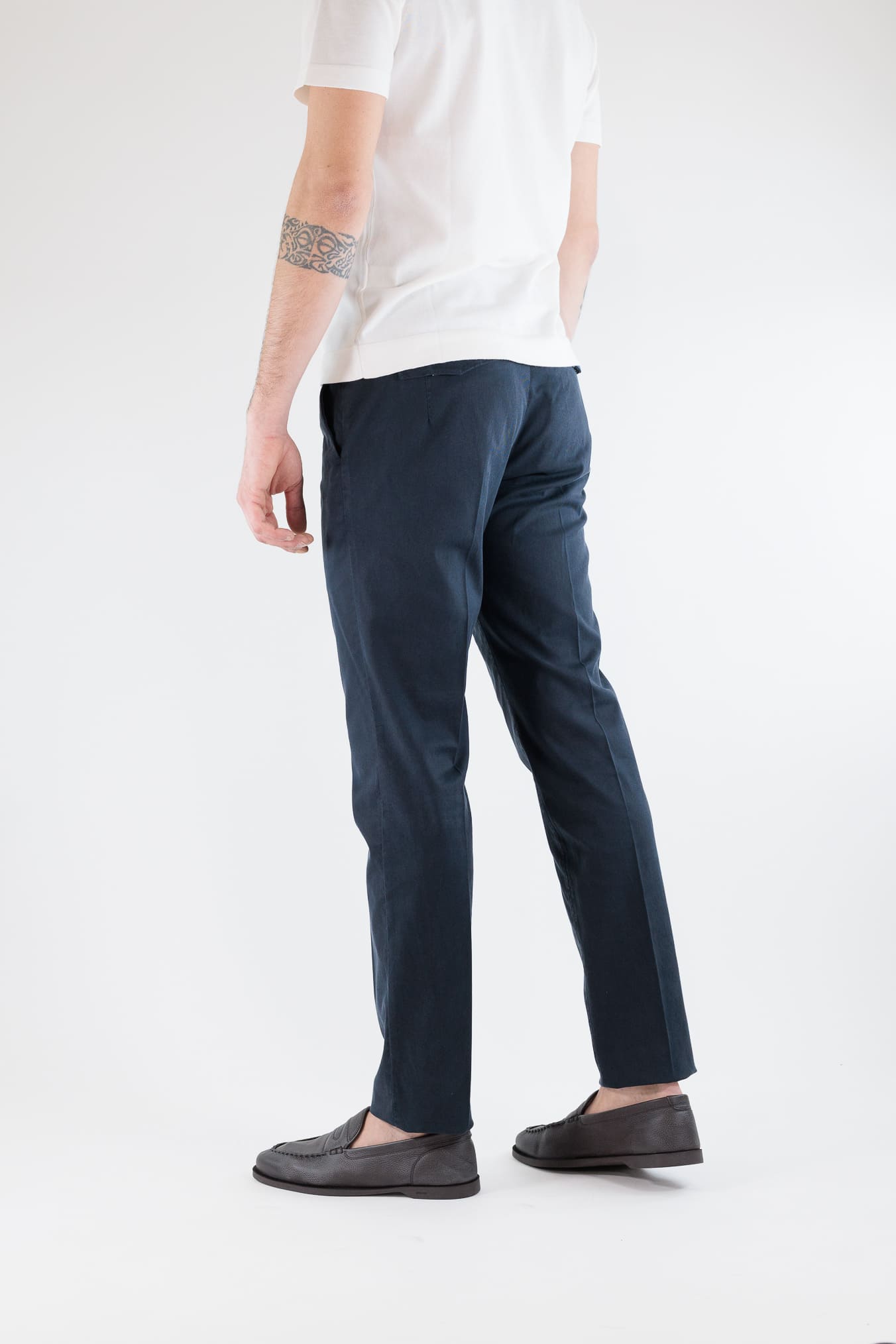 PT Pantaloni Misto Cotone Twill Stretch Blu Navy