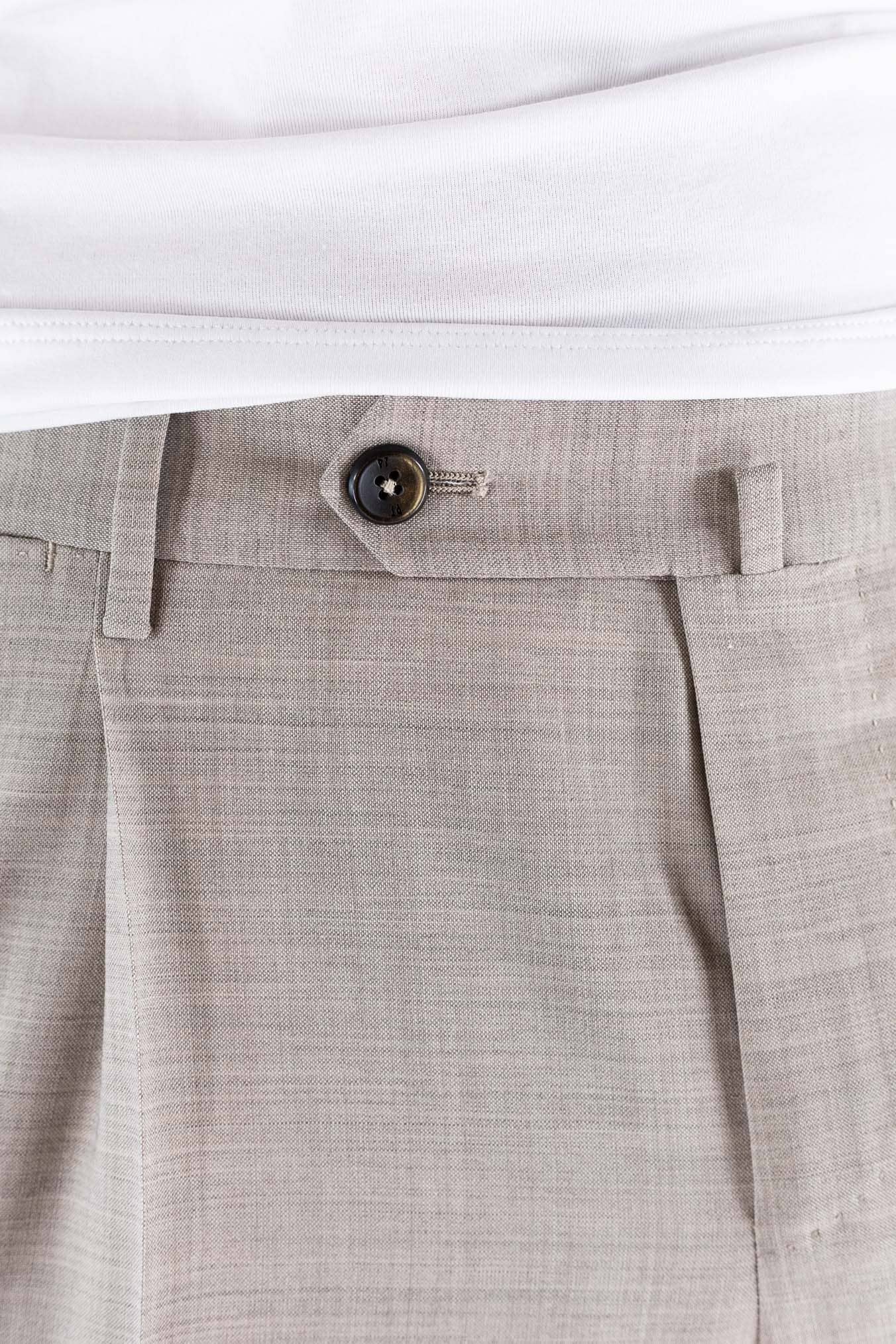 PT Pantaloni Fresco Lana Pinces Beige Chiaro