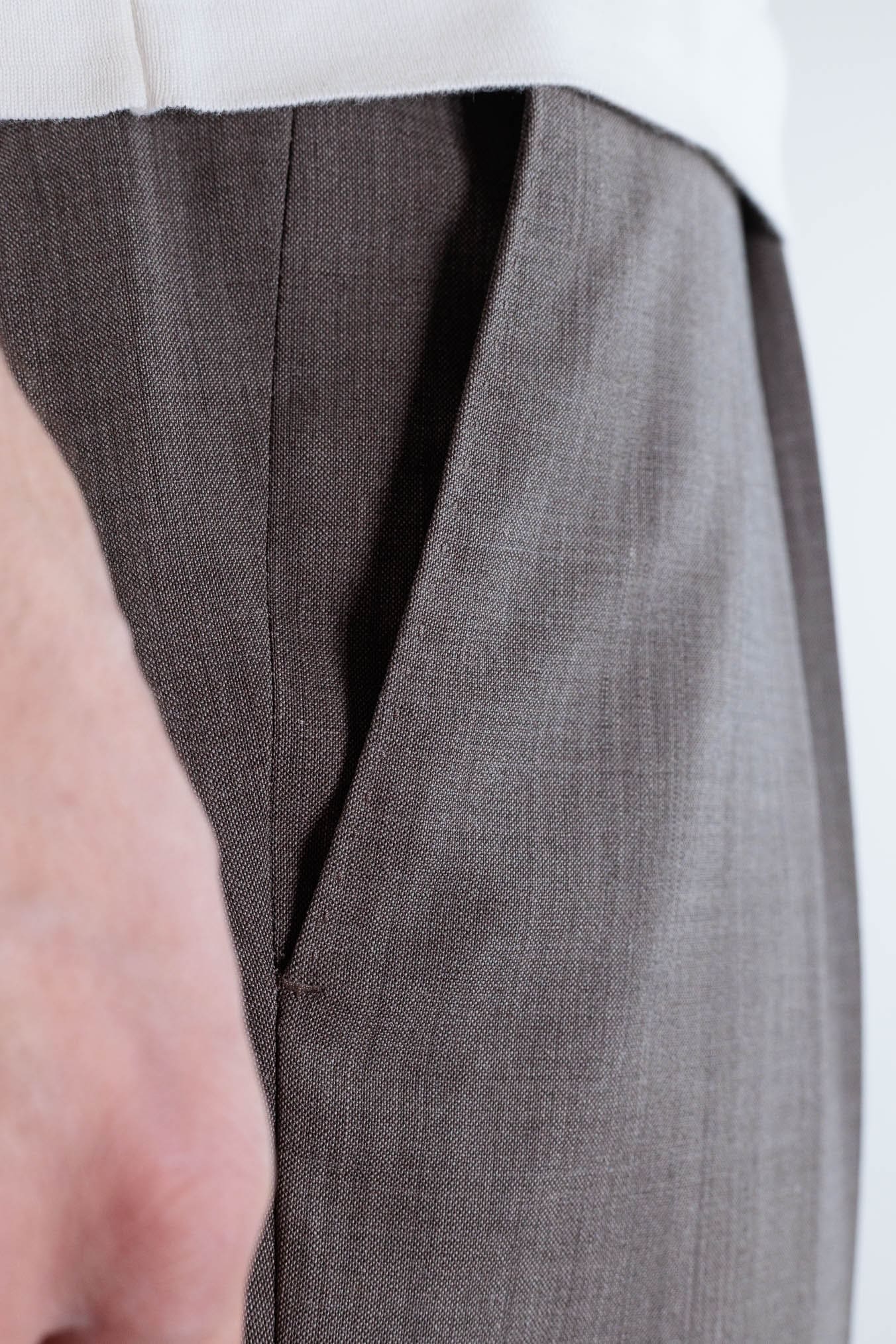 PT Pantaloni Fresco Lana Armatura Tela Tortora