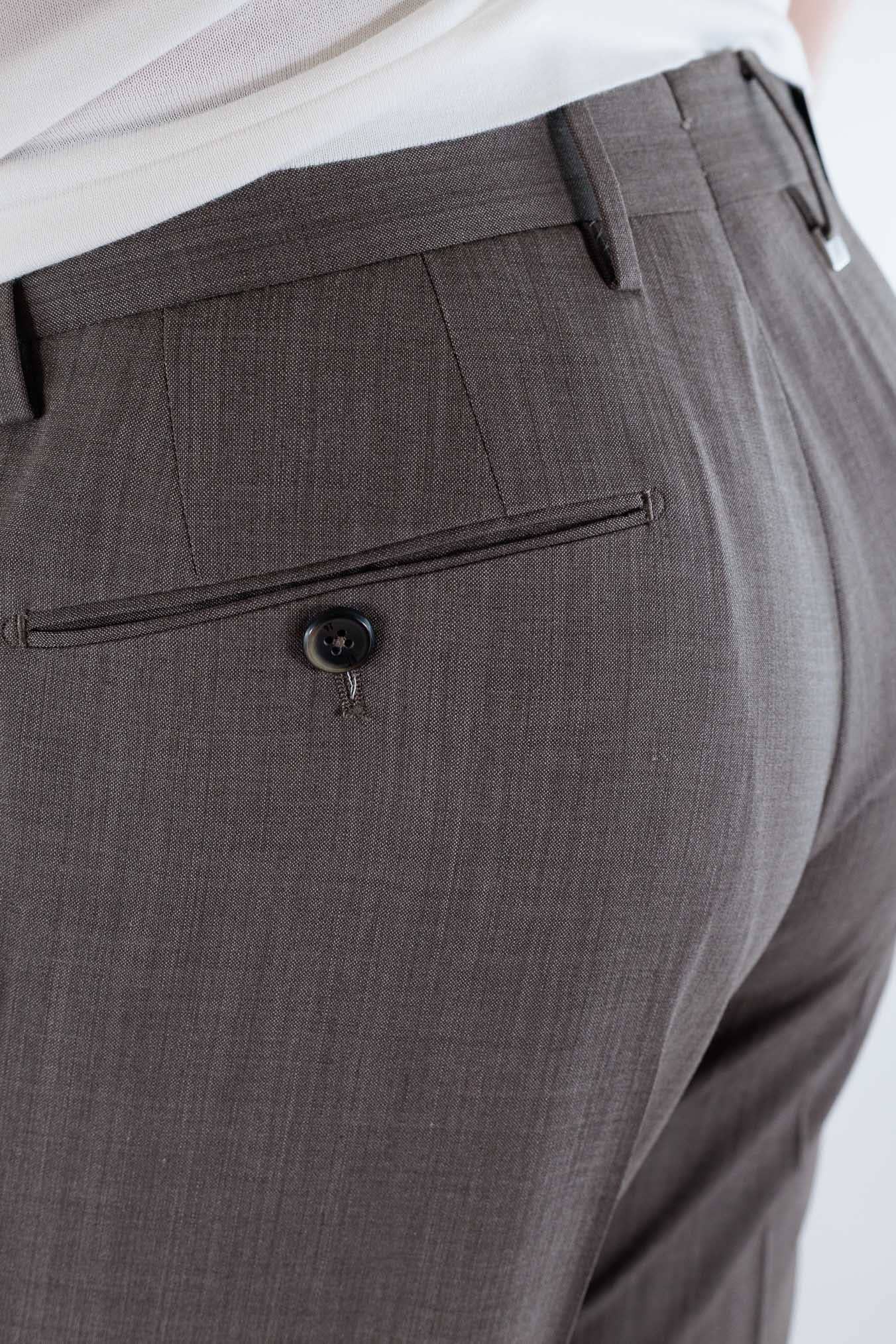 PT Pantaloni Fresco Lana Armatura Tela Tortora