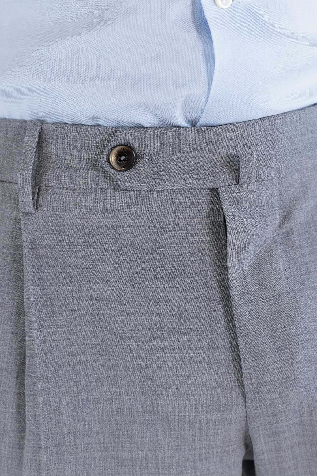 PT Pantaloni Fresco Lana Armatura Tela Grigio Chiaro