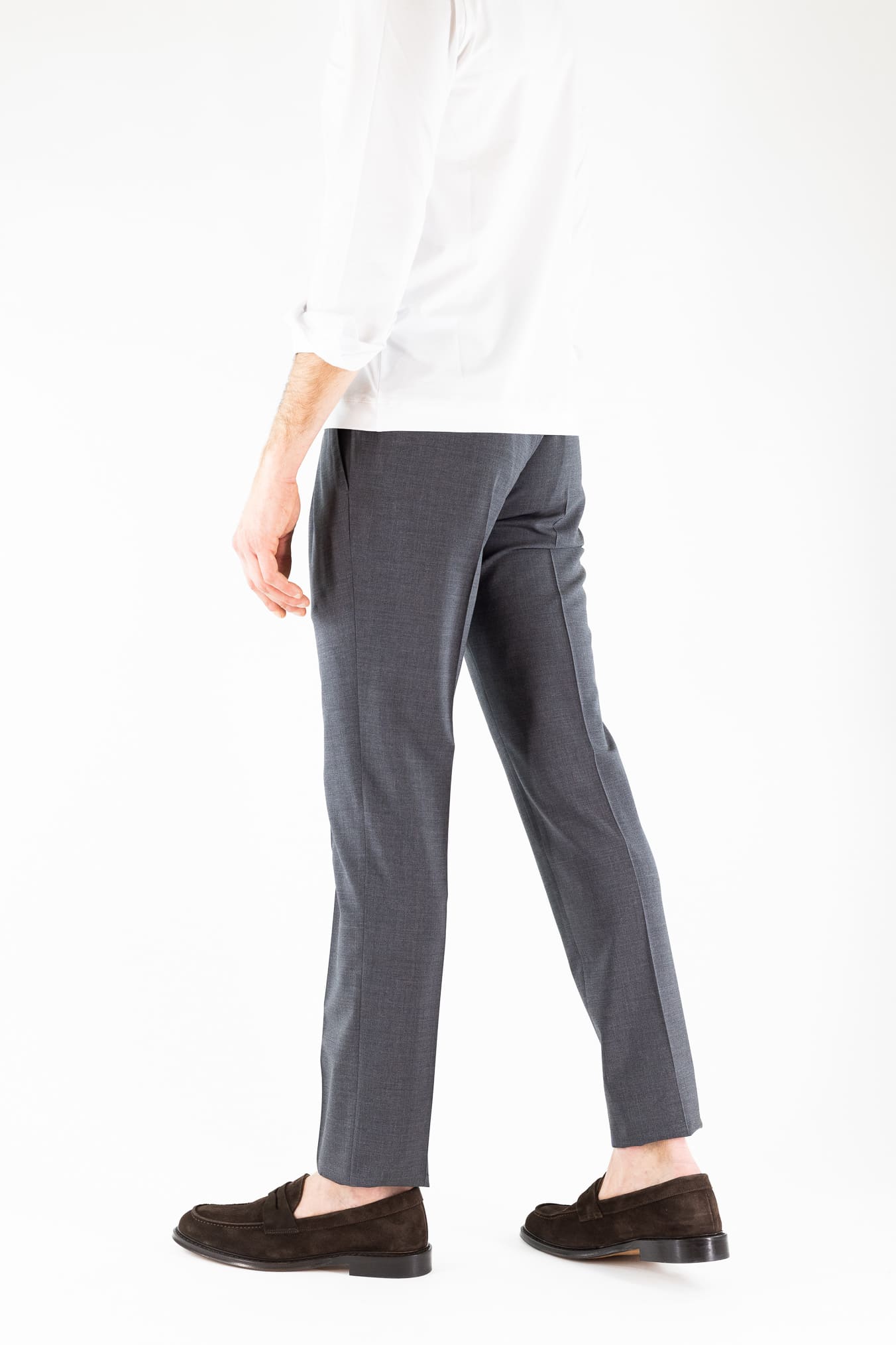 PT Pantaloni Fresco Lana Armatura Tela Grigio