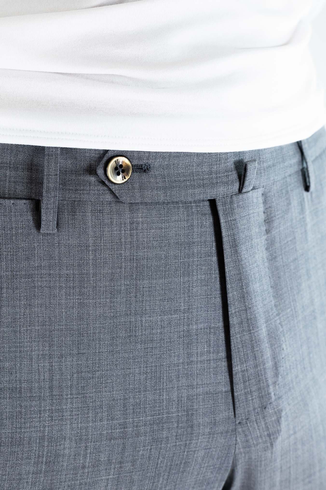 PT Pantaloni Fresco Lana Pinces Grigio Medio