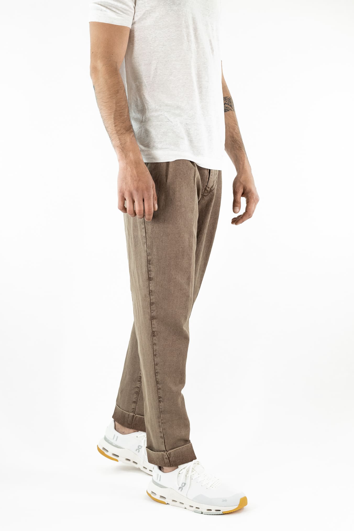 PT Pantaloni Chevron "Reworked" Carrot Fit Old Dyed Marrone