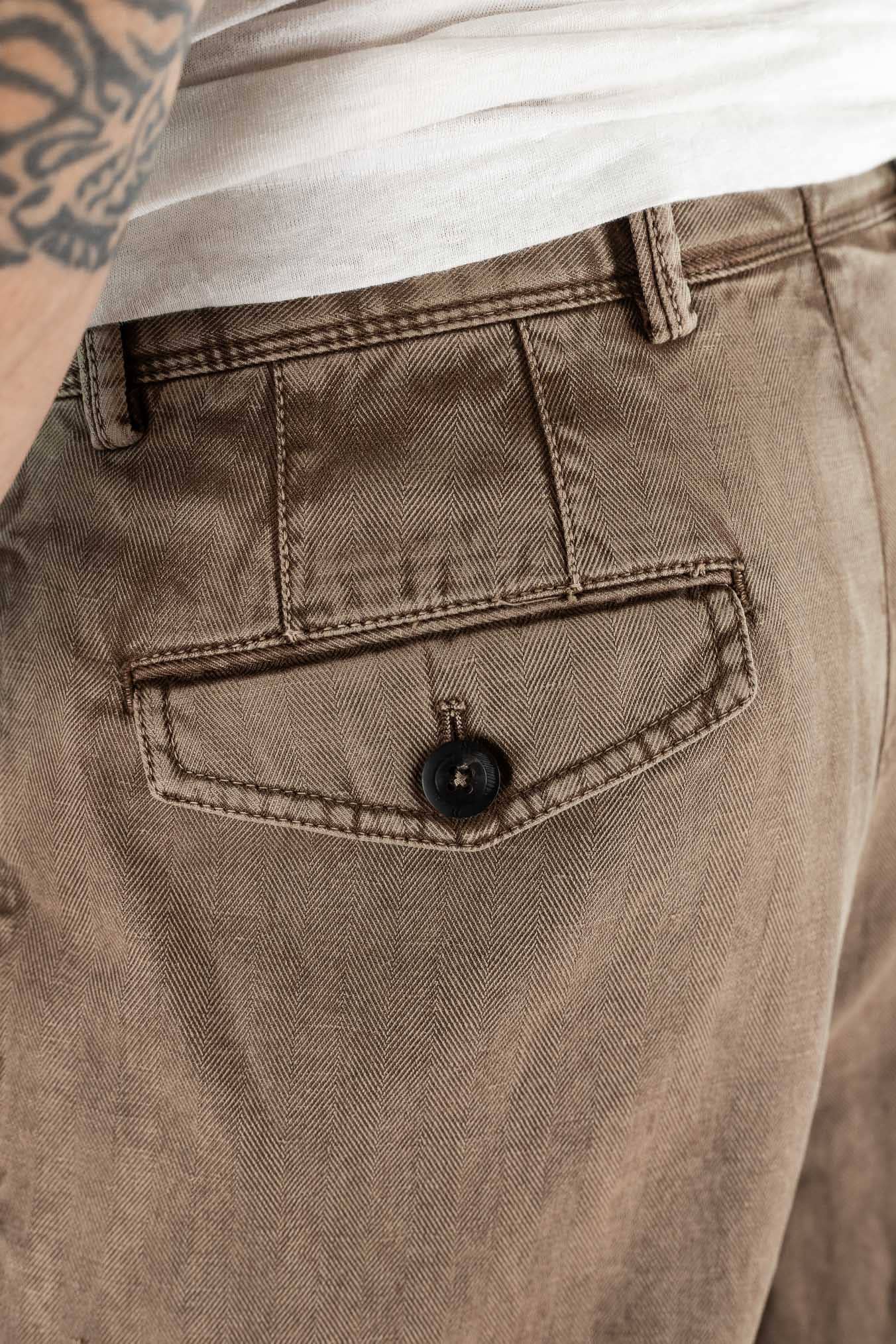 PT Pantaloni Chevron "Reworked" Carrot Fit Old Dyed Marrone