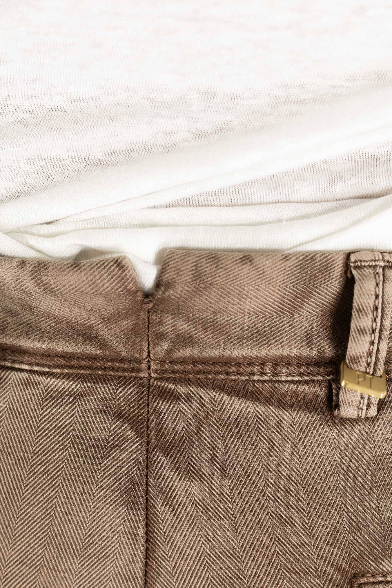 PT Pantaloni Chevron "Reworked" Carrot Fit Old Dyed Marrone