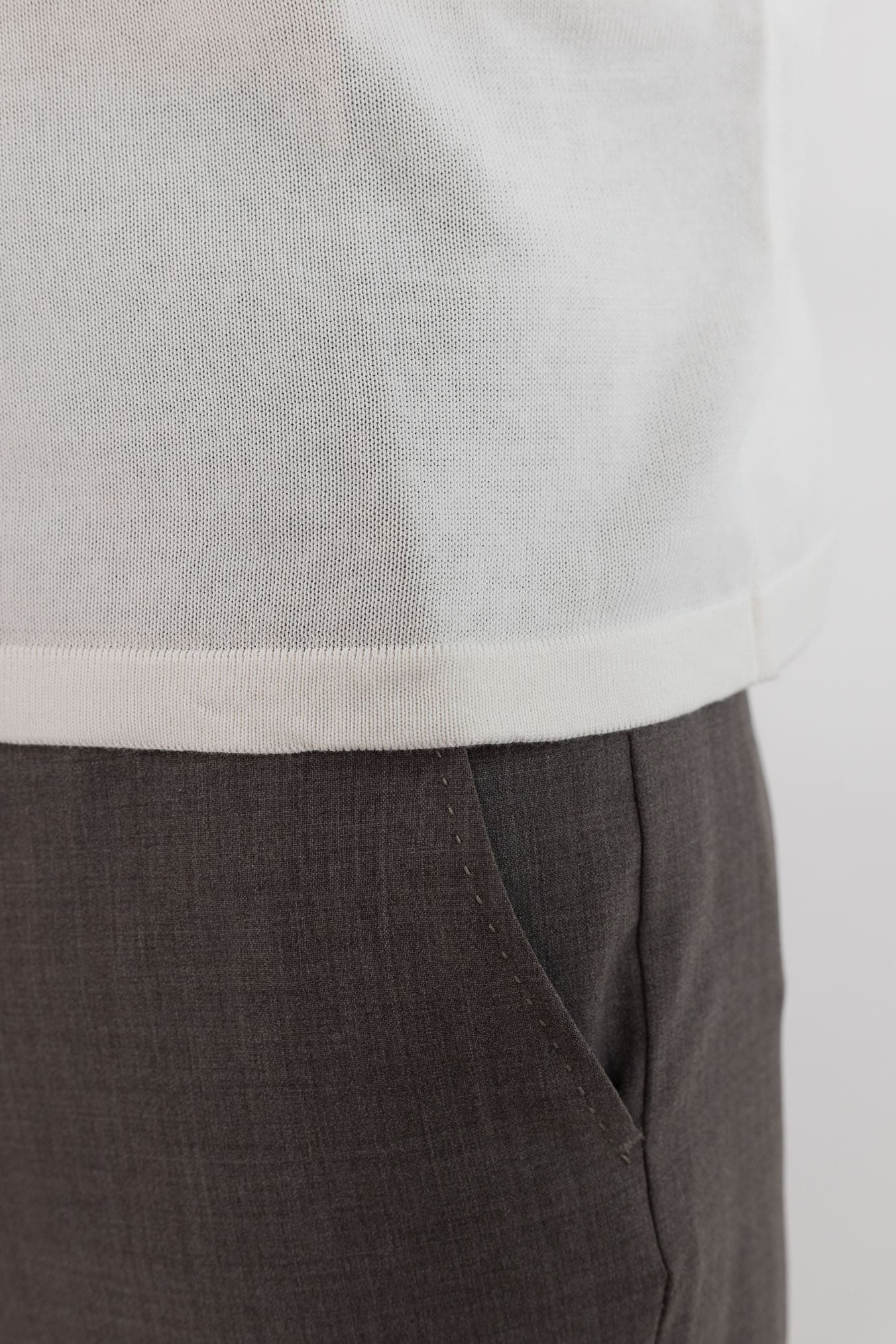 ROBERTO COLLINA Girocollo Cotone Maniche Corte Bianco Panna