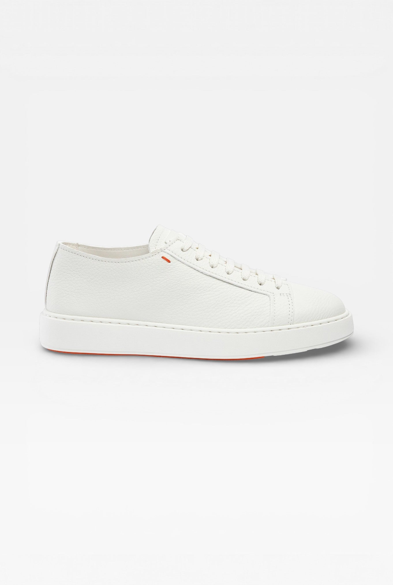 SANTONI Sneaker Pelle Martellata Bianca