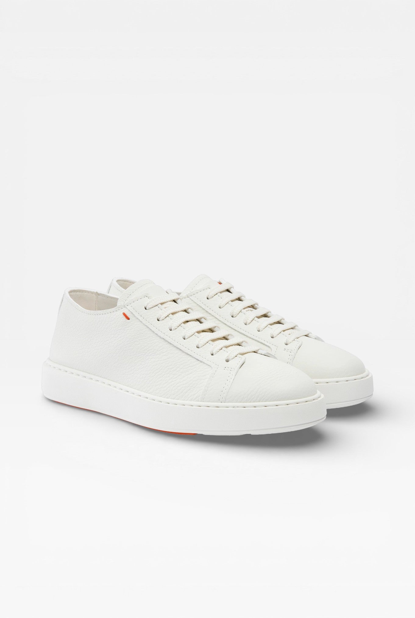 SANTONI Sneaker Pelle Martellata Bianca