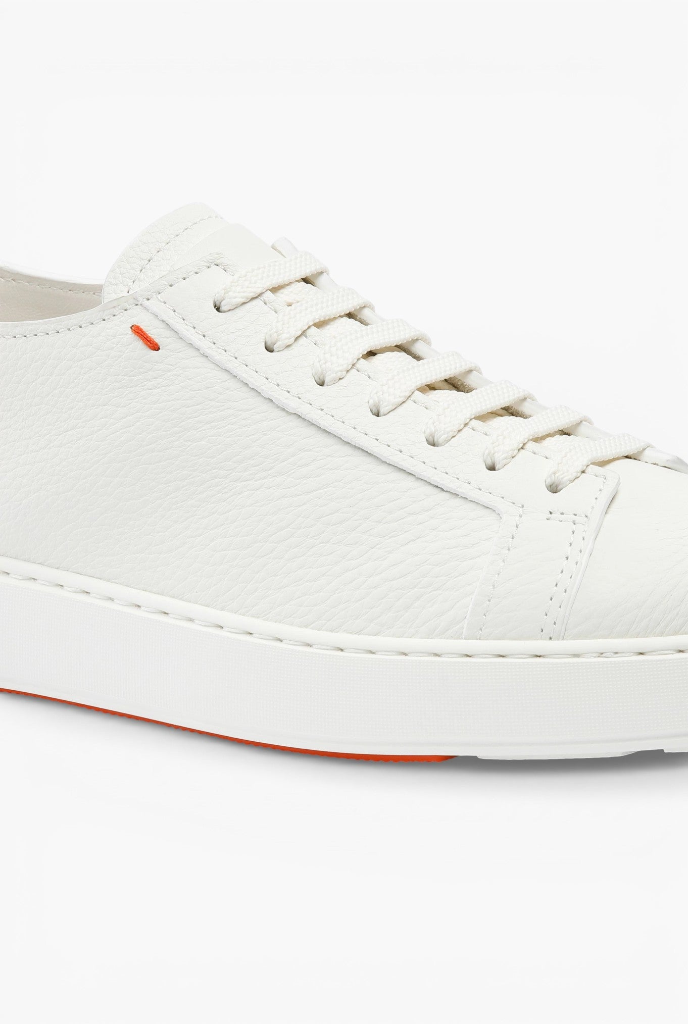 SANTONI Sneaker Pelle Martellata Bianca
