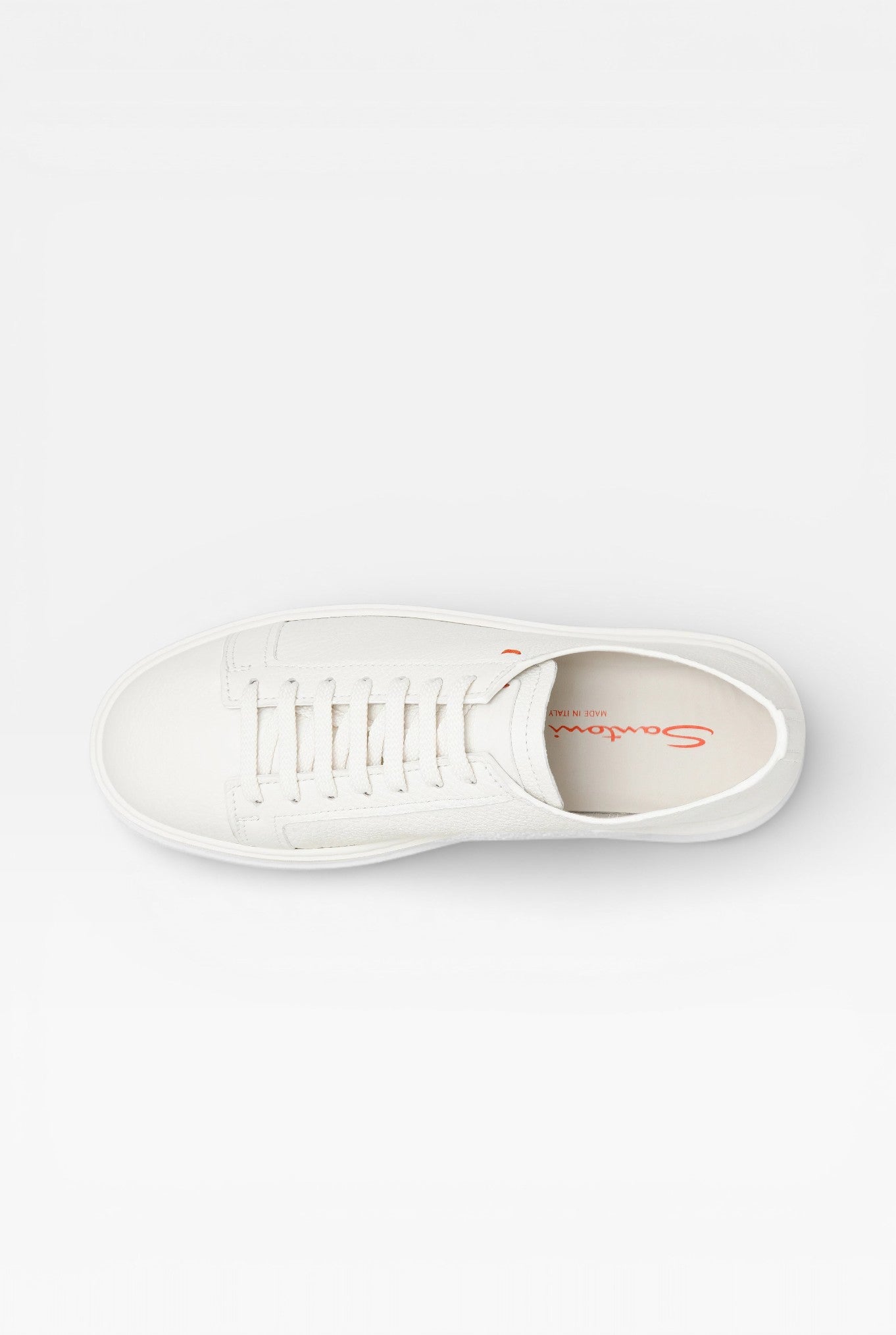 SANTONI Sneaker Pelle Martellata Bianca