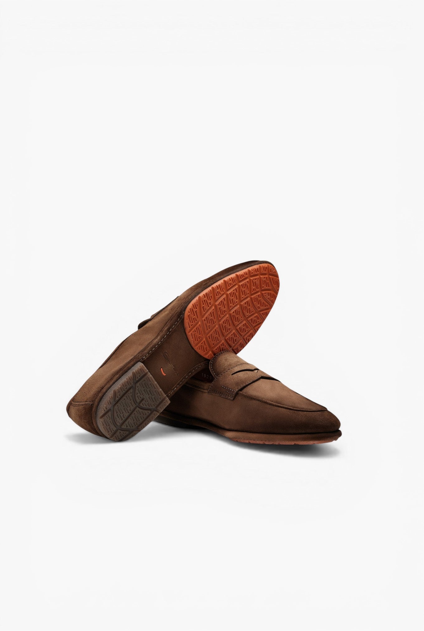 SANTONI Mocassino Penny Driver "Carlo" Suede Marrone