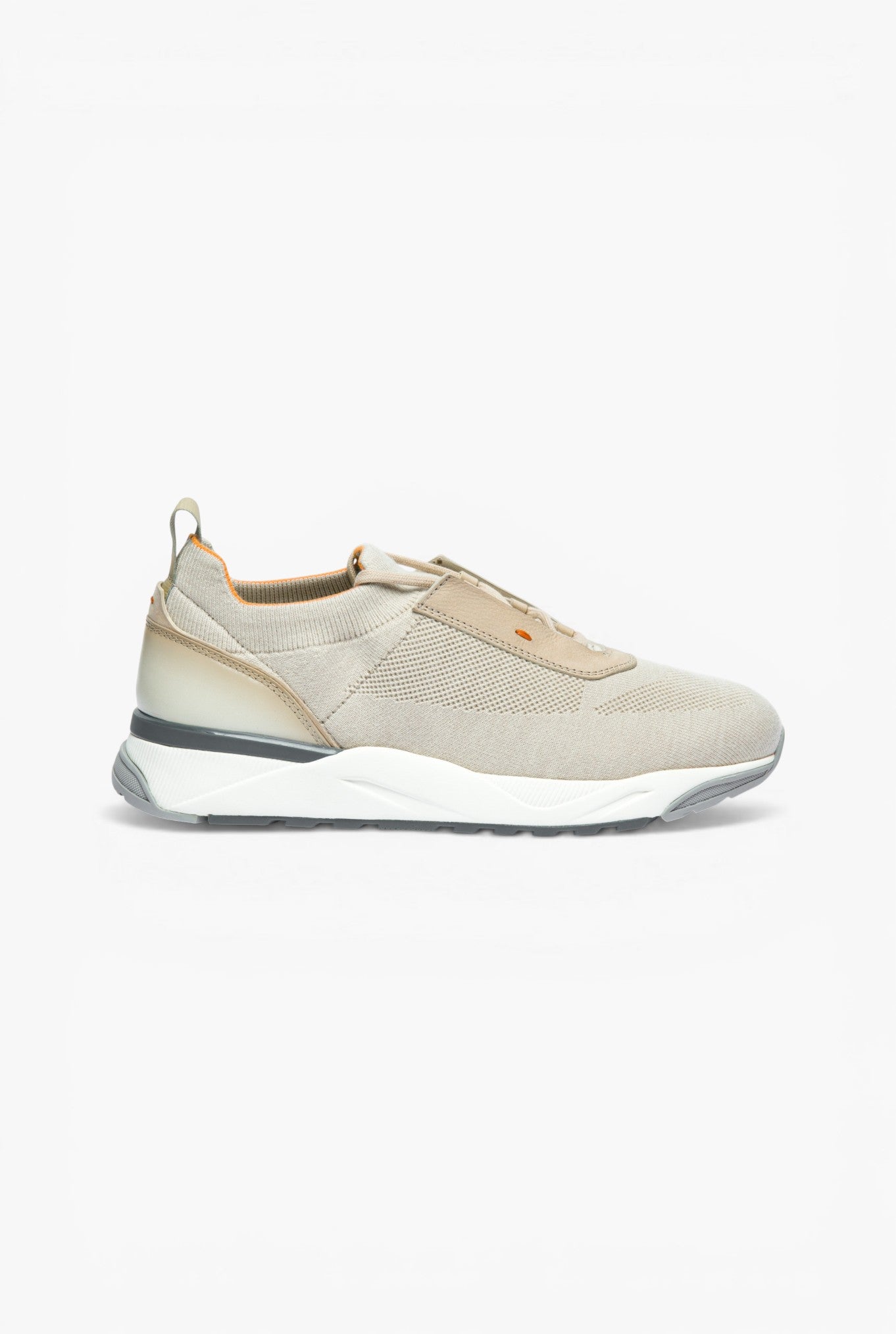 SANTONI Sneakers Calzino in Maglia Beige Chiaro