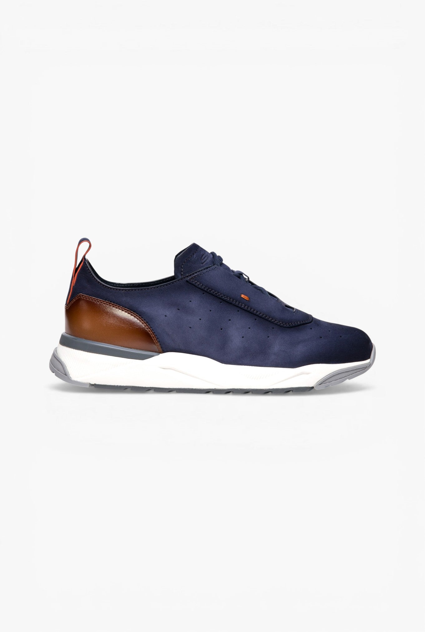 SANTONI Sneakers Nabuk e Pelle Blu