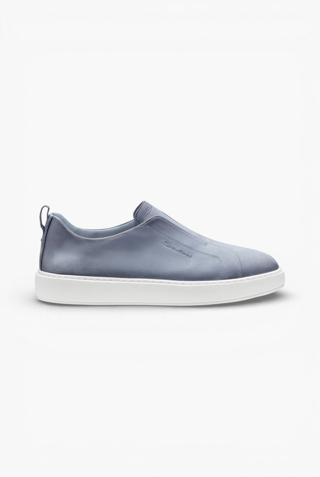 SANTONI Sneaker Slip-on Nabuk Denim