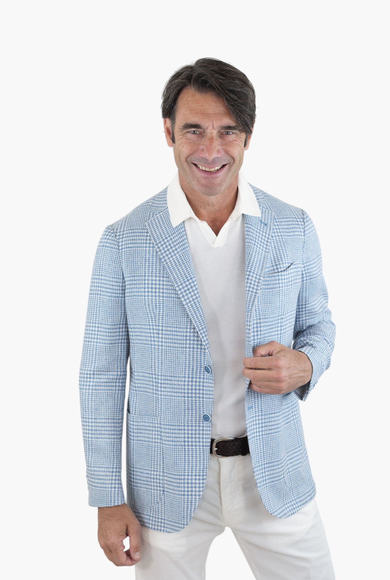 SARTORIO Giacca Principe di Galles Celeste