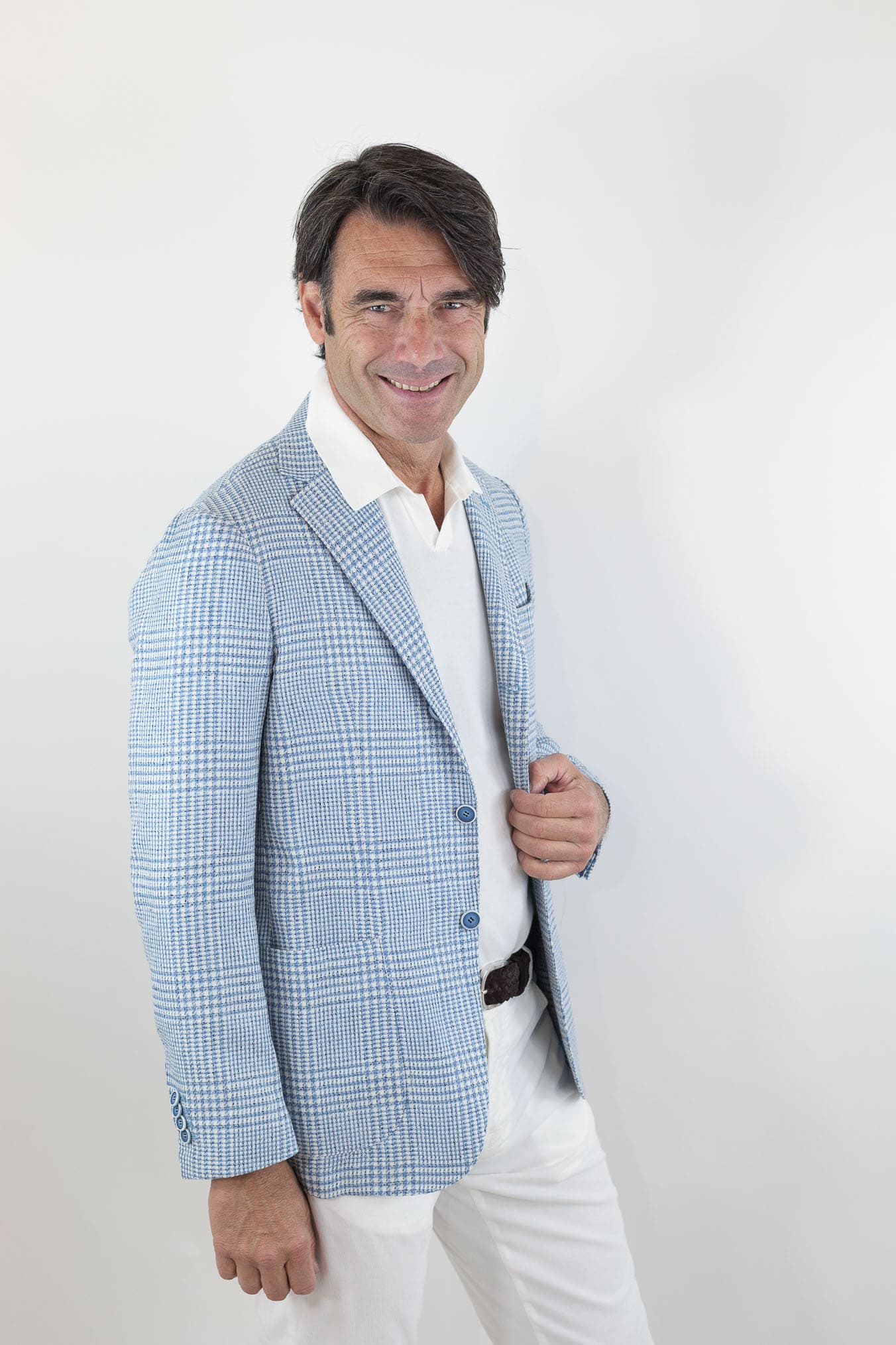 SARTORIO Giacca Principe di Galles Celeste