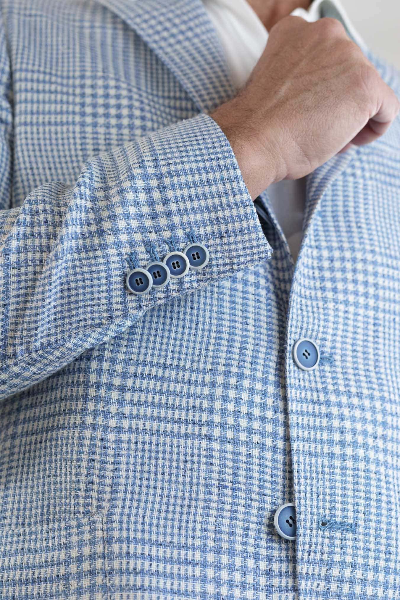 SARTORIO Giacca Principe di Galles Celeste