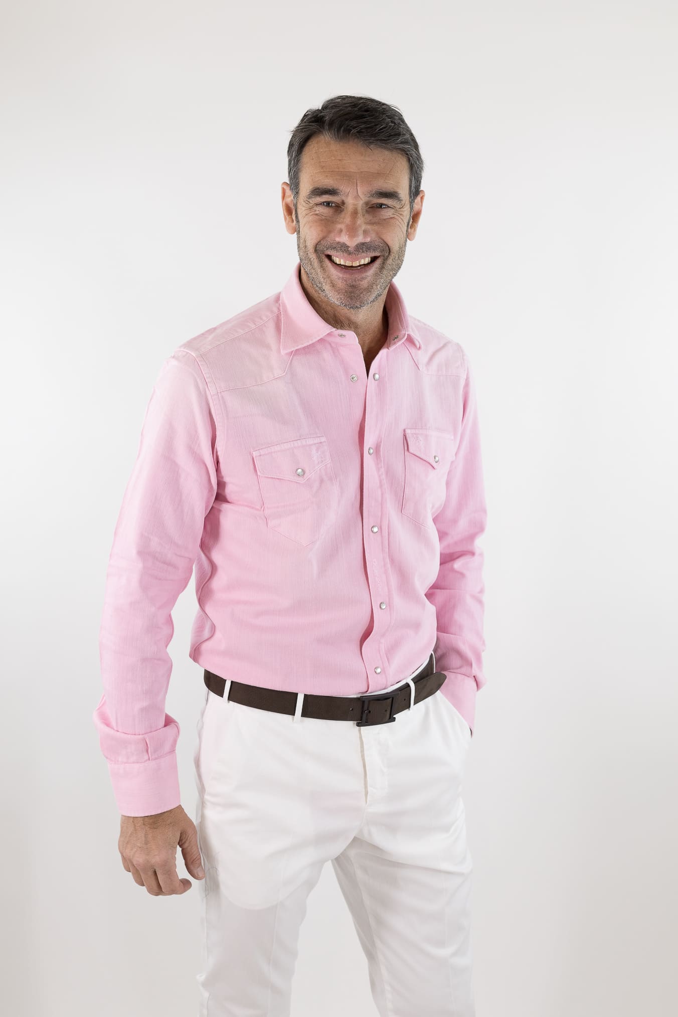 SARTORIO Camicia Texana Denim Rosa