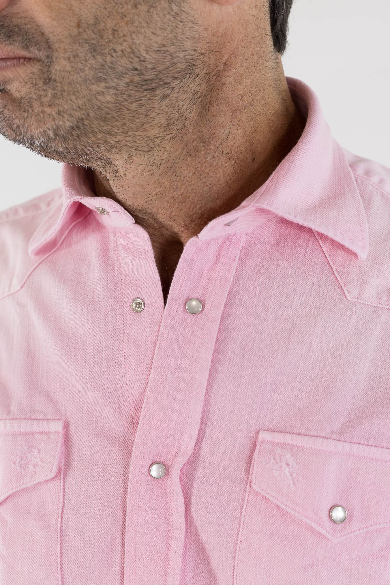 SARTORIO Camicia Texana Denim Rosa