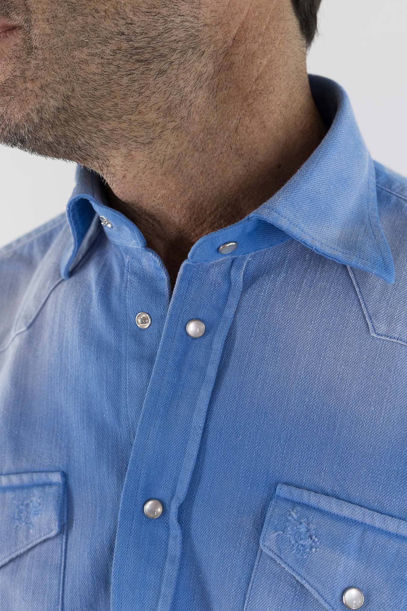 SARTORIO Camicia Texana Denim Azzurro