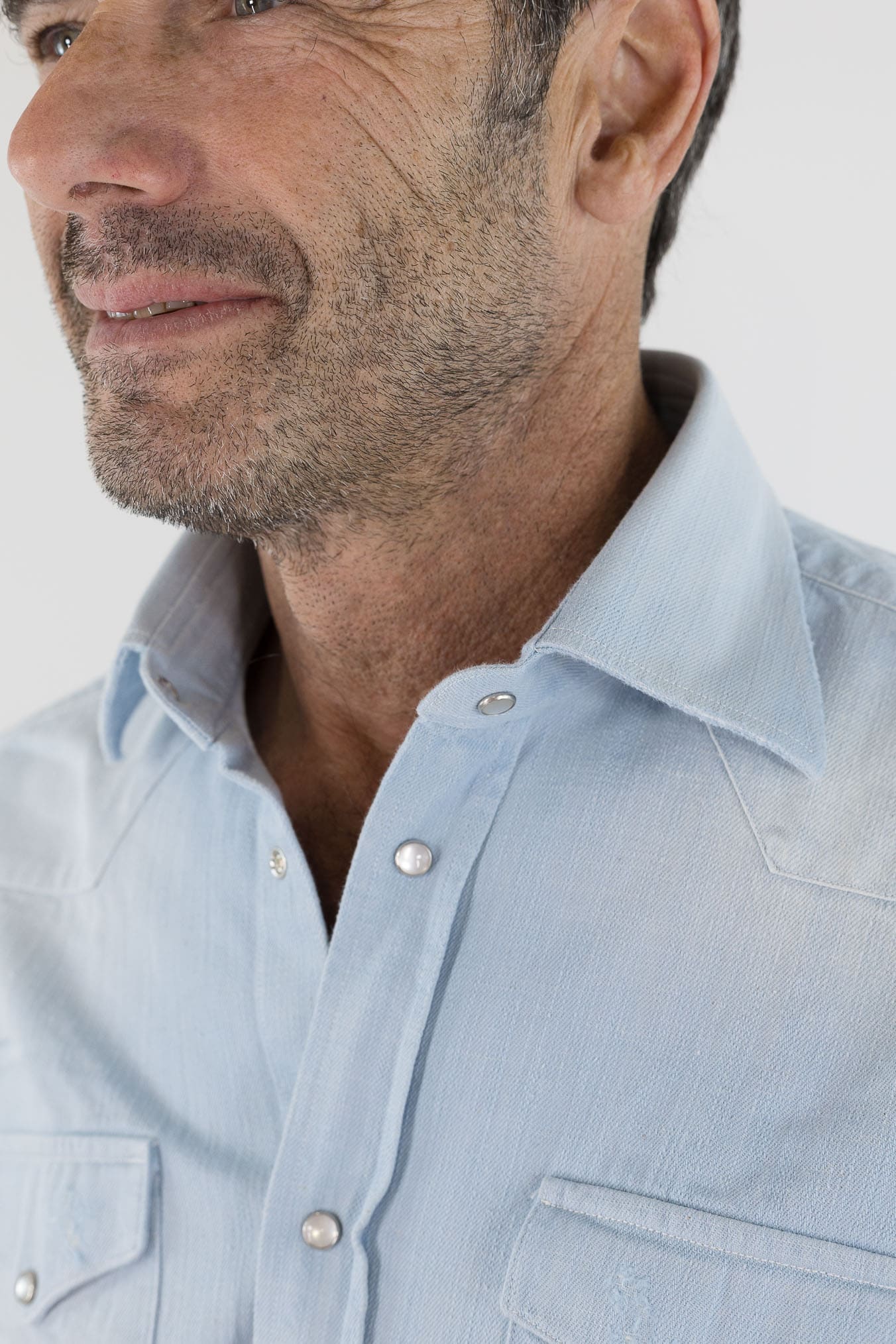 SARTORIO Camicia Texana Denim Celeste