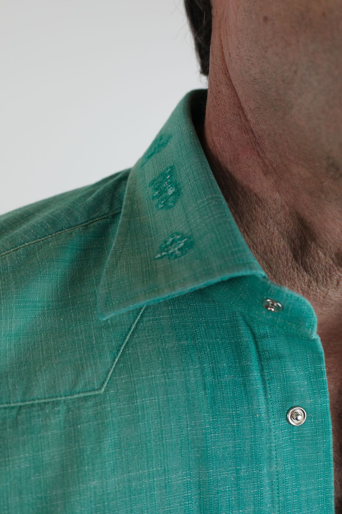 SARTORIO Camicia Texana Washed Cotone Verde