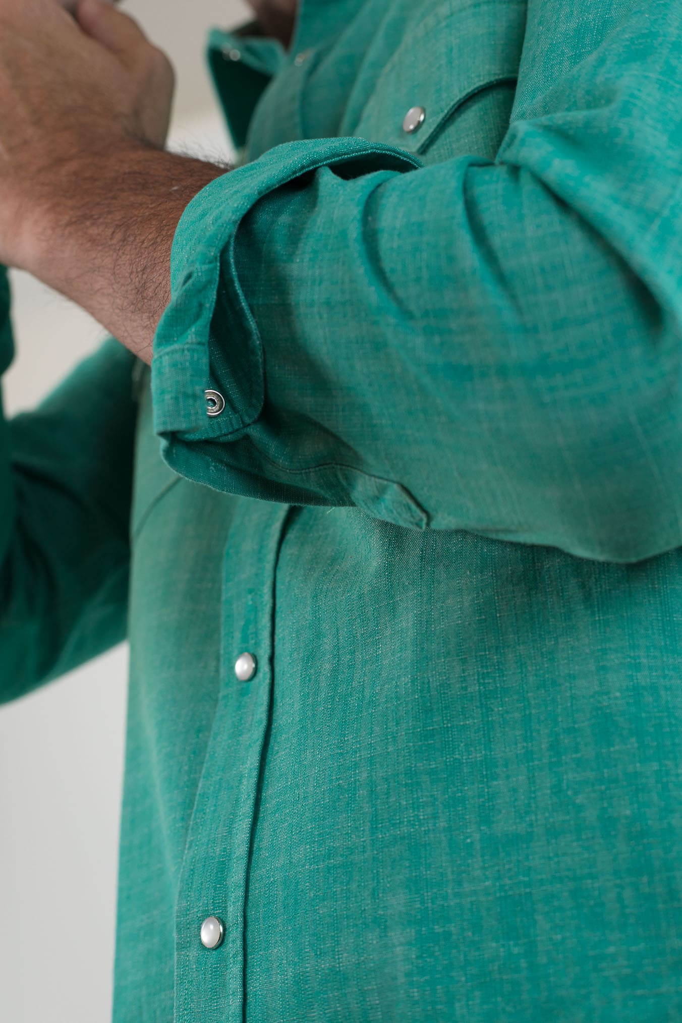 SARTORIO Camicia Texana Washed Cotone Verde