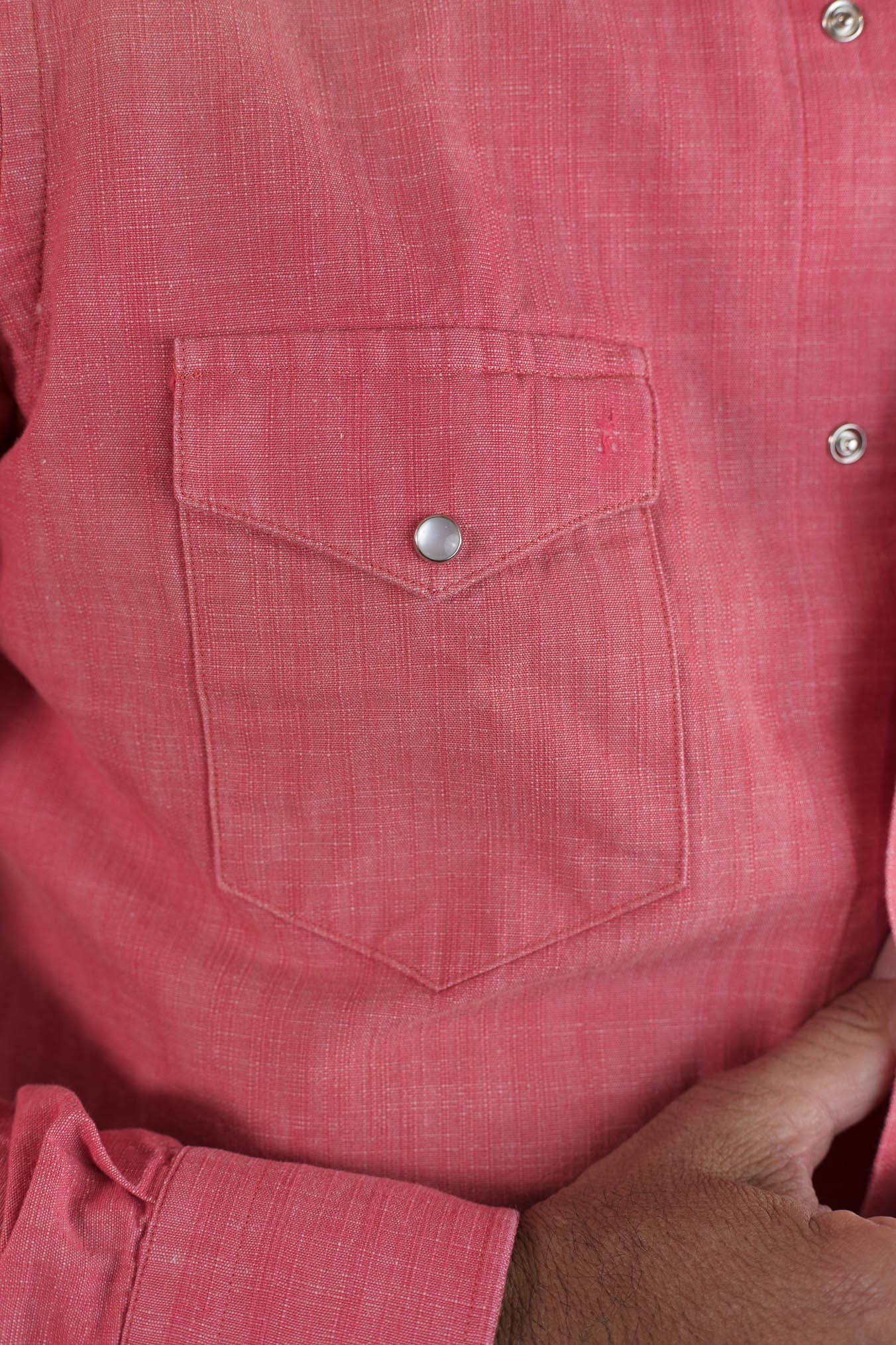 SARTORIO Camicia Texana Washed Cotone Rosso