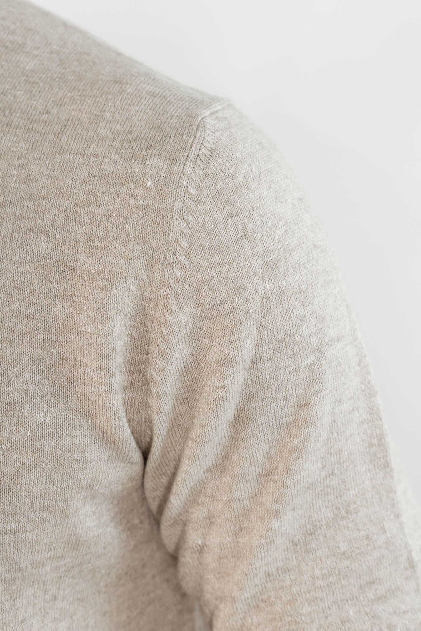 SETTEFILI CASHMERE Girocollo Rasato Cashmere Lino Superlight Beige