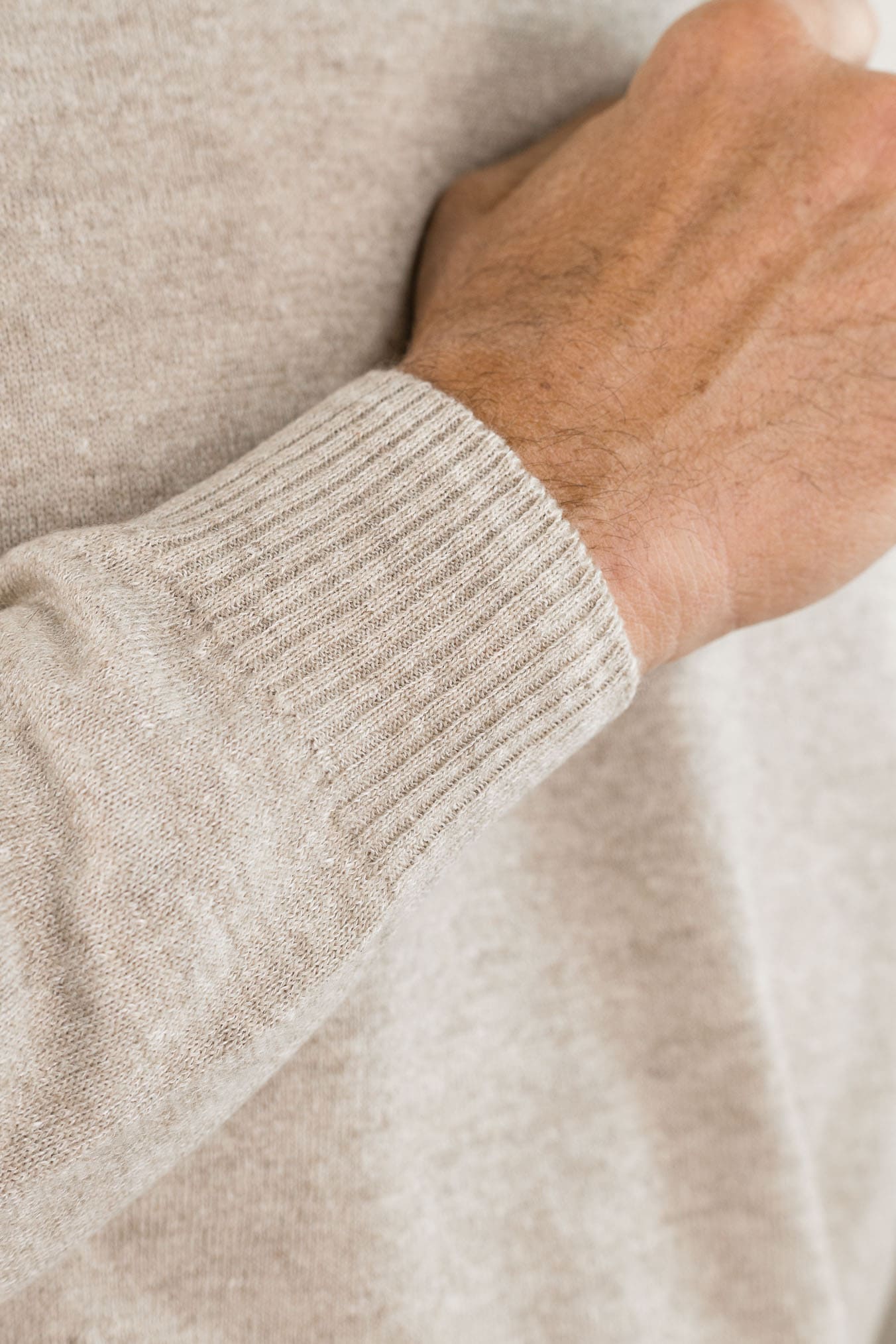 SETTEFILI CASHMERE Girocollo Rasato Cashmere Lino Superlight Beige