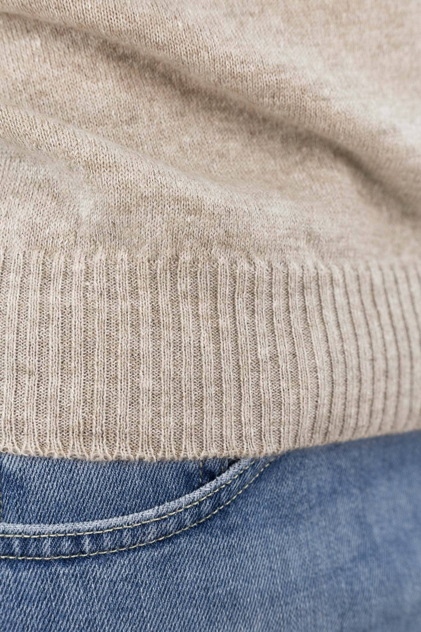SETTEFILI CASHMERE Girocollo Rasato Cashmere Lino Superlight Beige