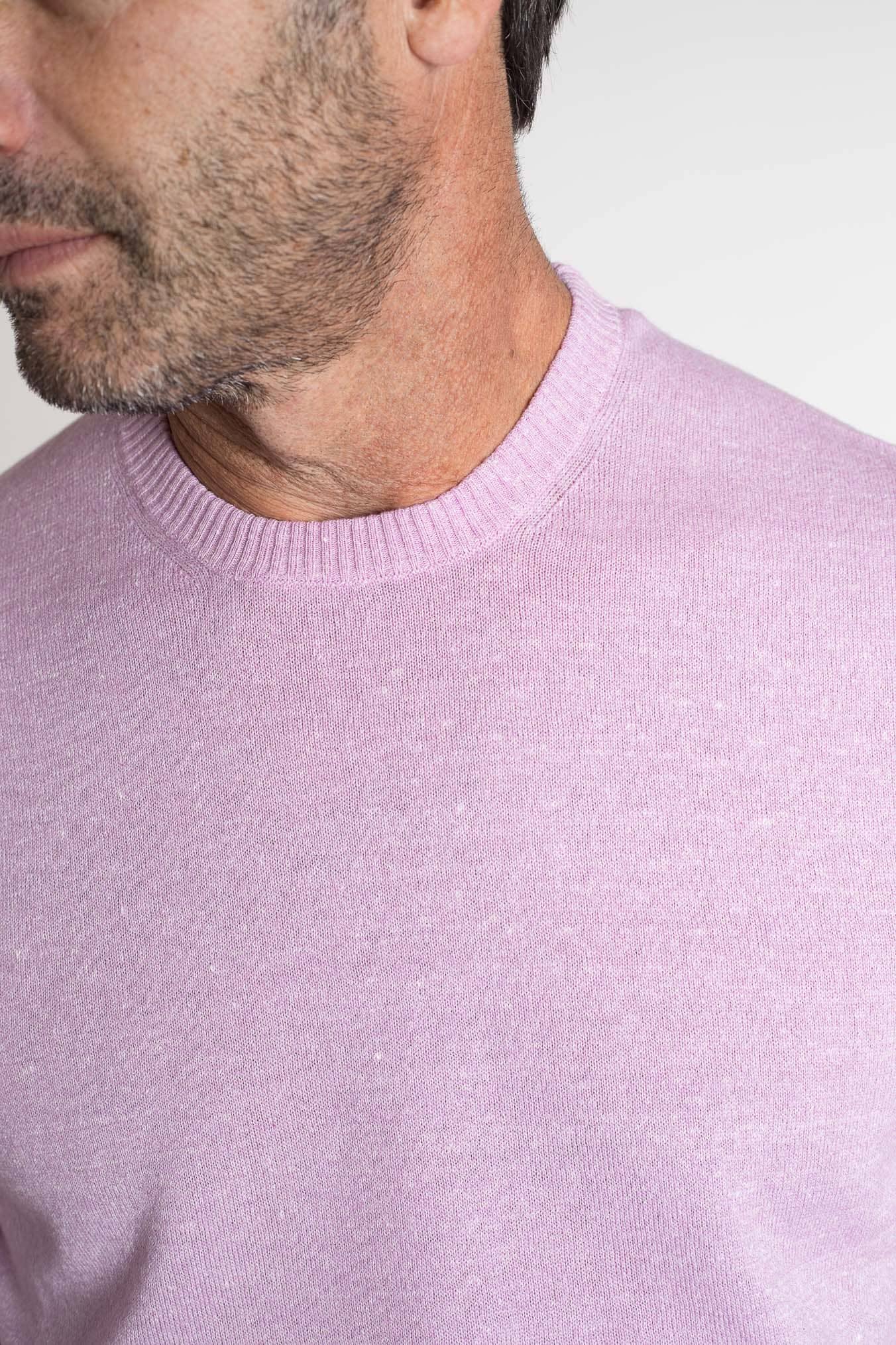 SETTEFILI CASHMERE Girocollo Rasato Cashmere e Lino Lilla Mélange