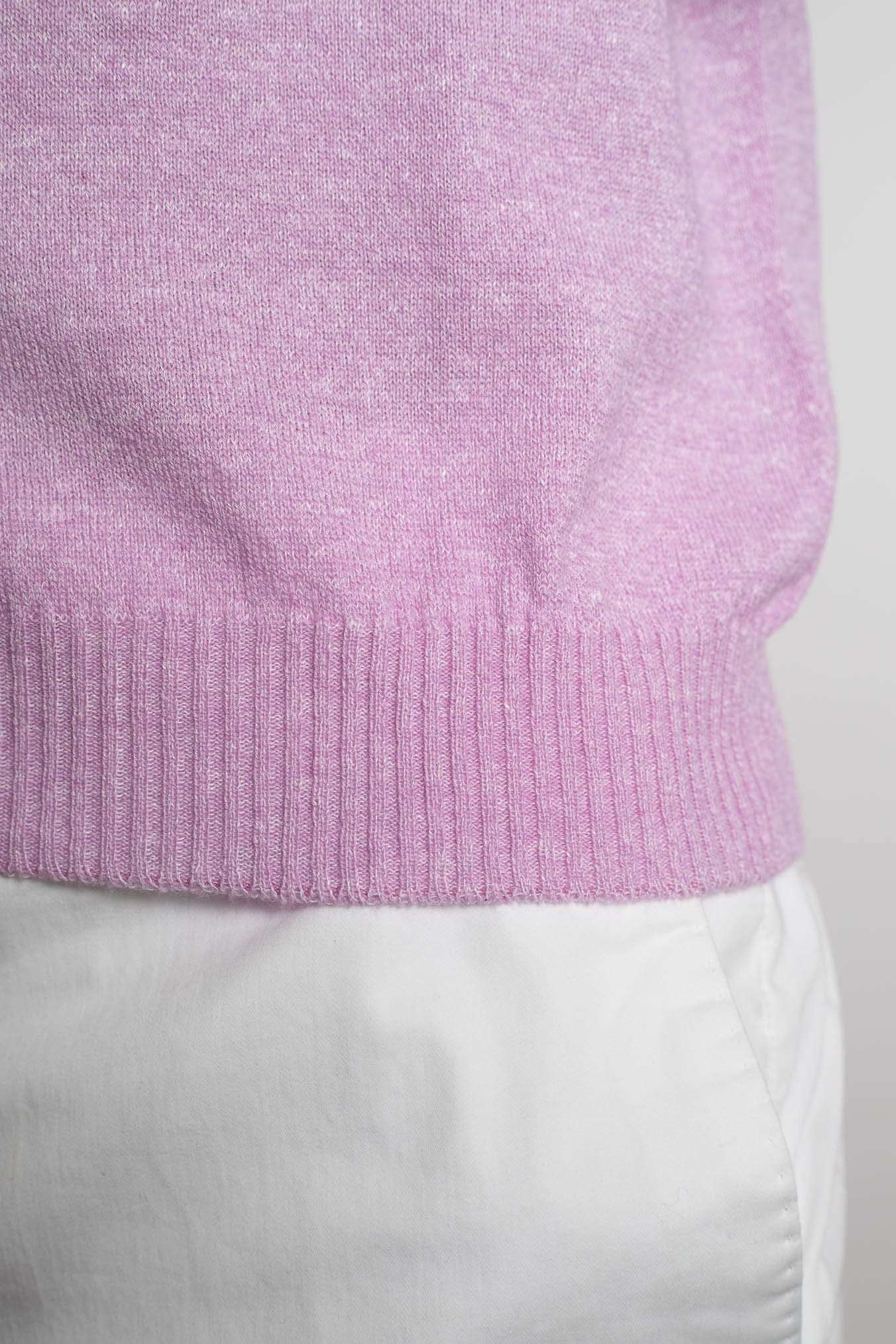 SETTEFILI CASHMERE Girocollo Rasato Cashmere e Lino Lilla Mélange