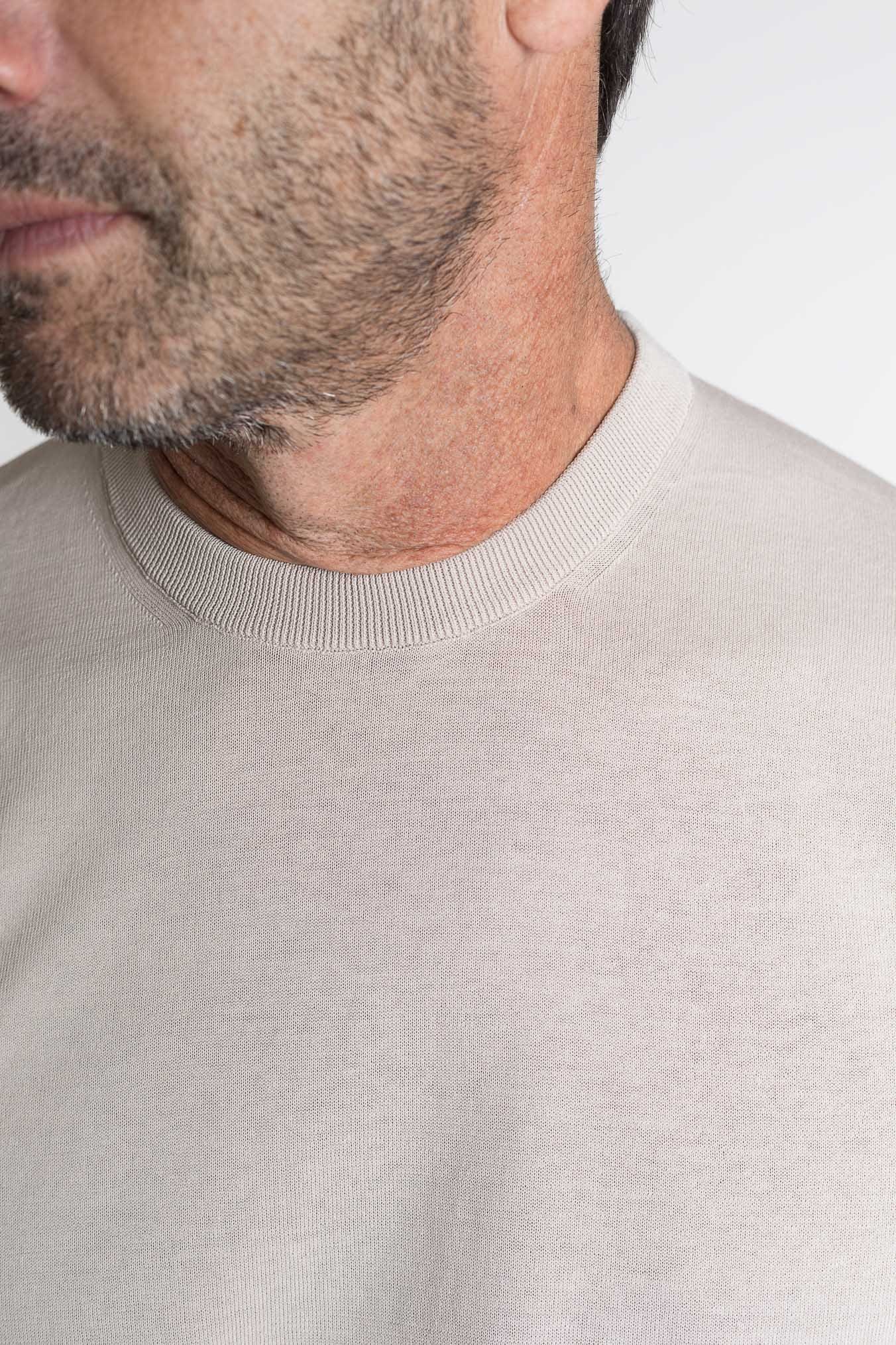 SETTEFILI CASHMERE Girocollo Ice Cotton High Gauge Beige