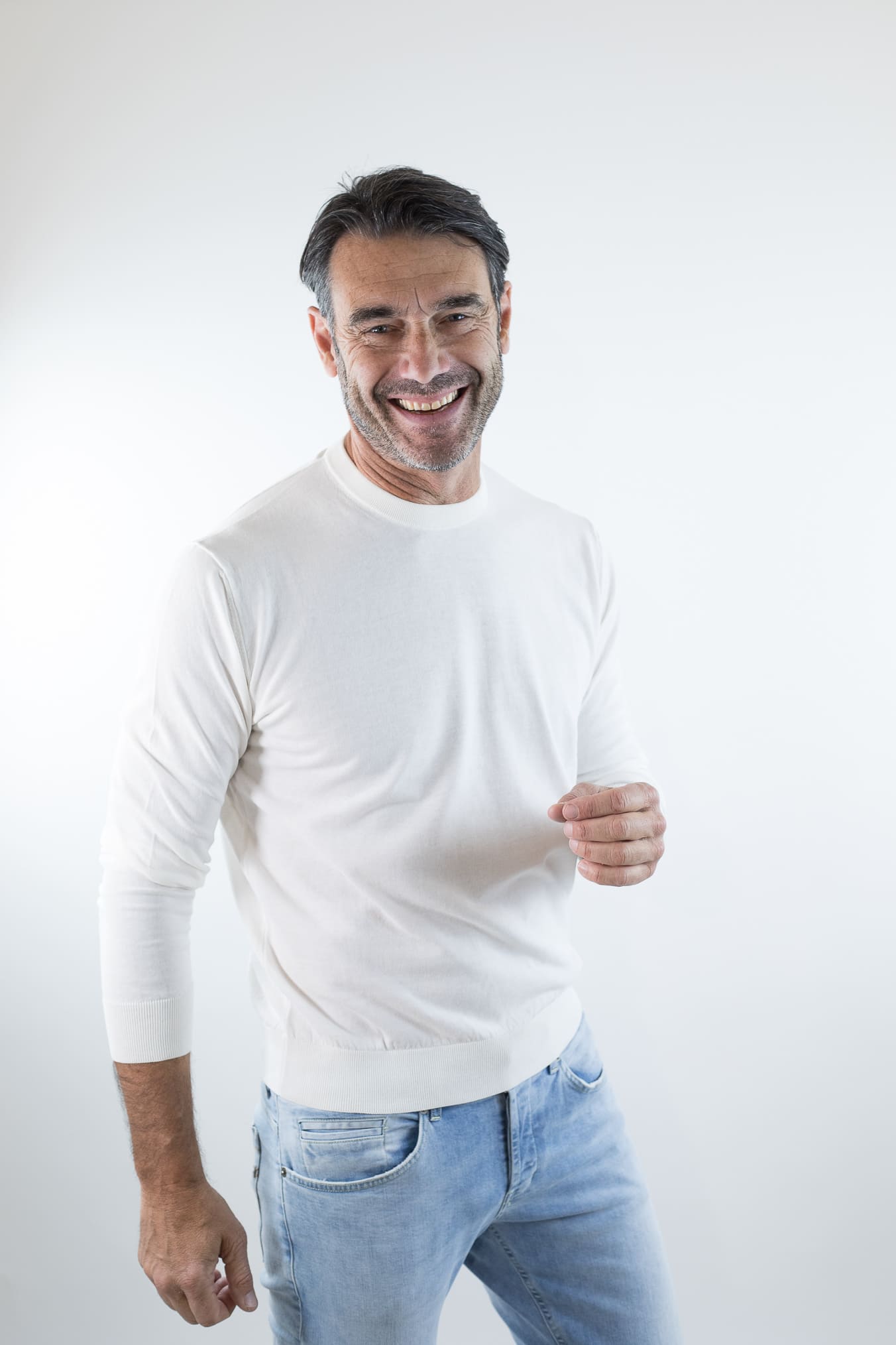 SETTEFILI CASHMERE Girocollo Ice Cotton High Gauge Bianco