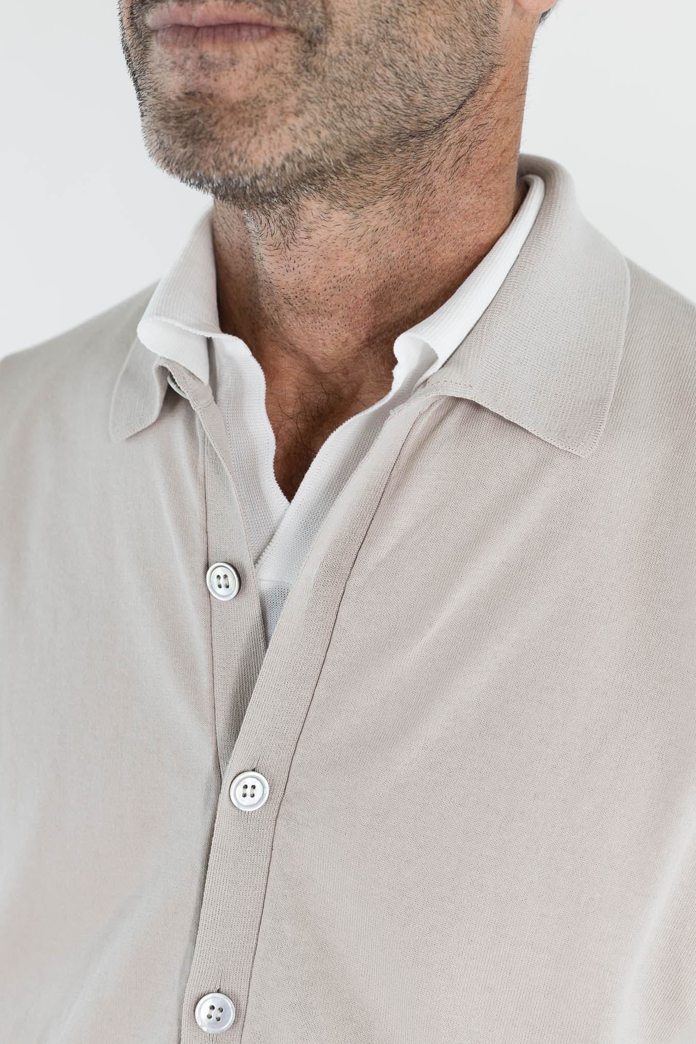 SETTEFILI CASHMERE Cardigan Ice Cotton High Gauge Beige