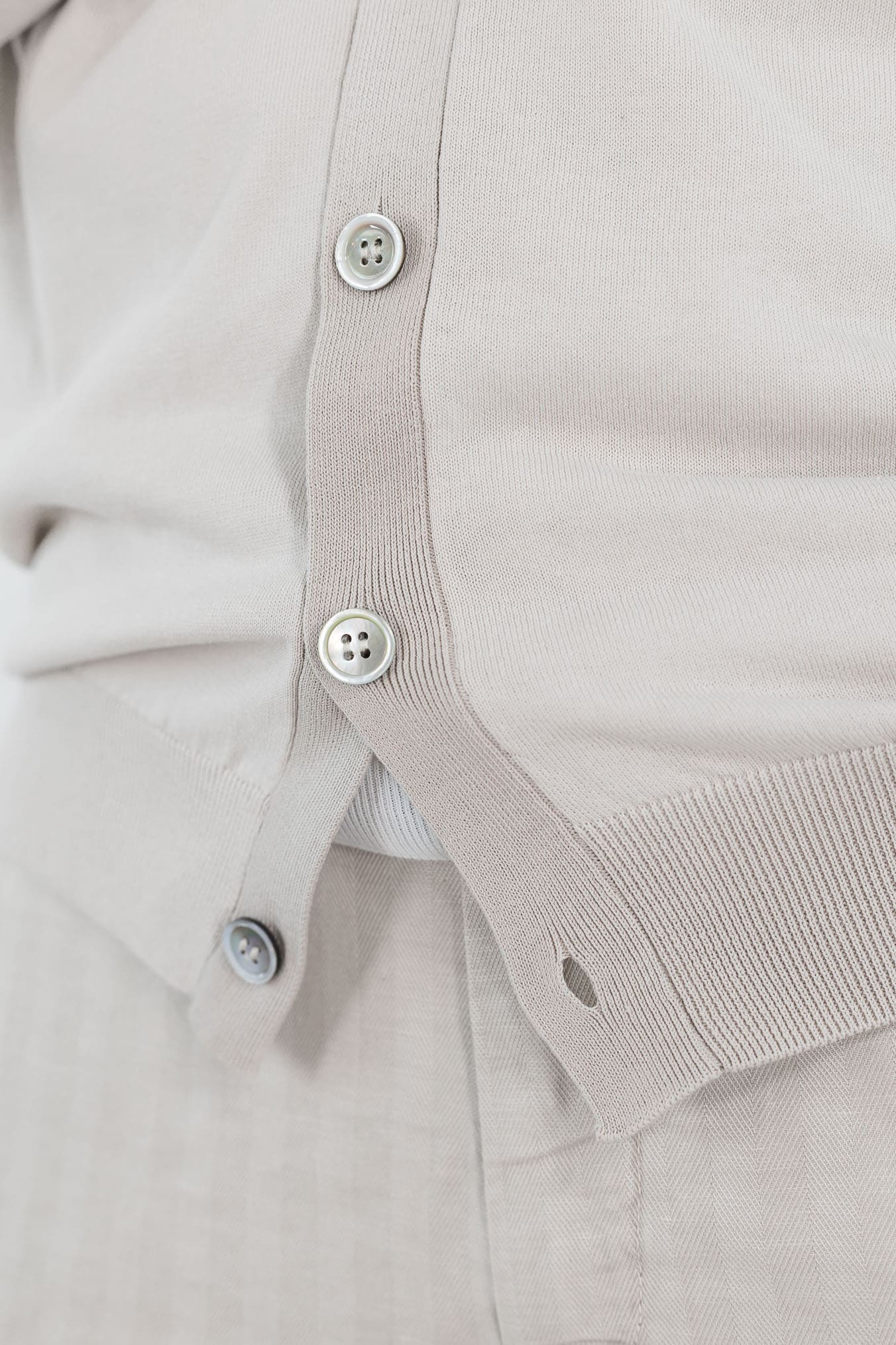SETTEFILI CASHMERE Cardigan Ice Cotton High Gauge Beige