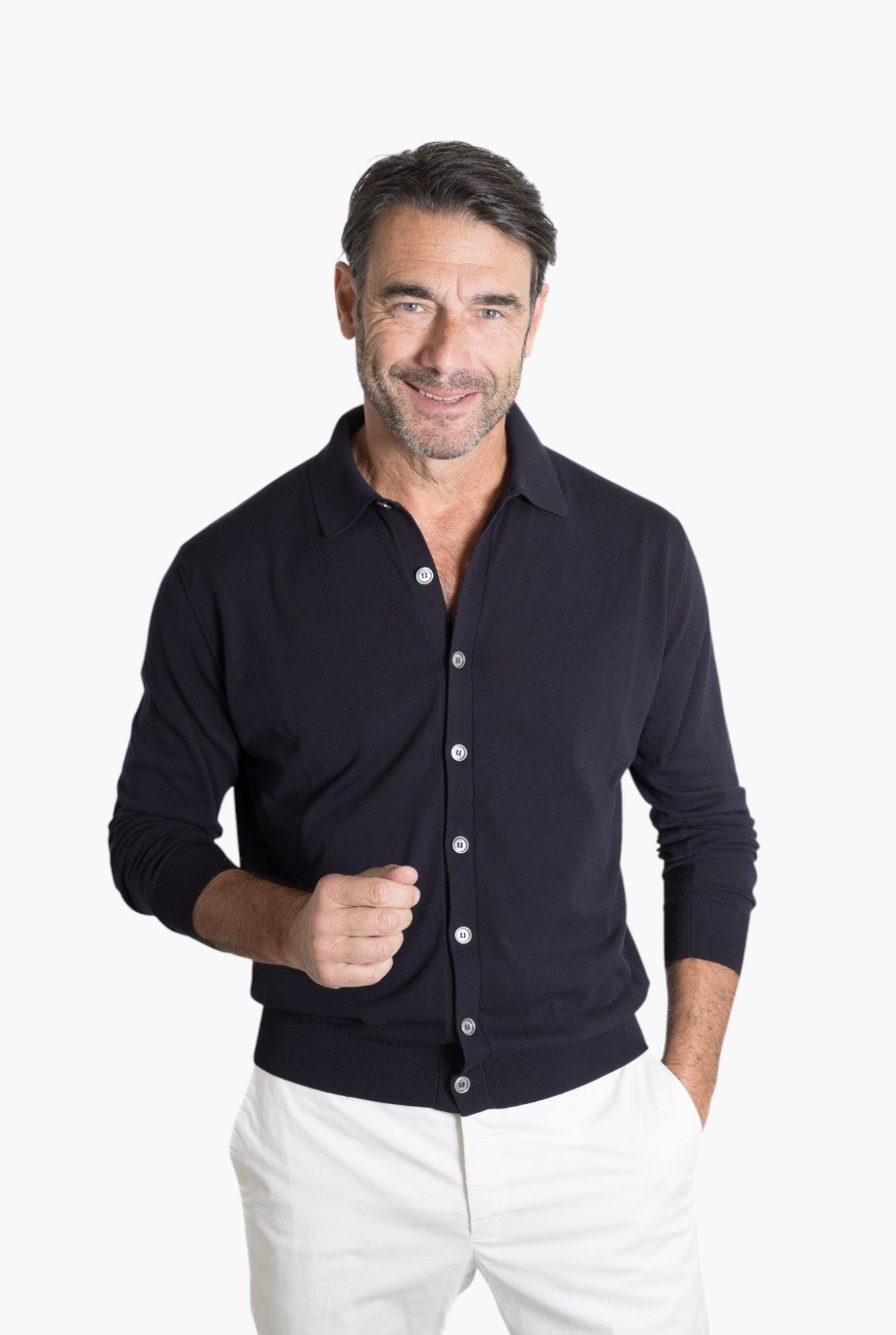 SETTEFILI CASHMERE Cardigan Ice Cotton High Gauge Blu