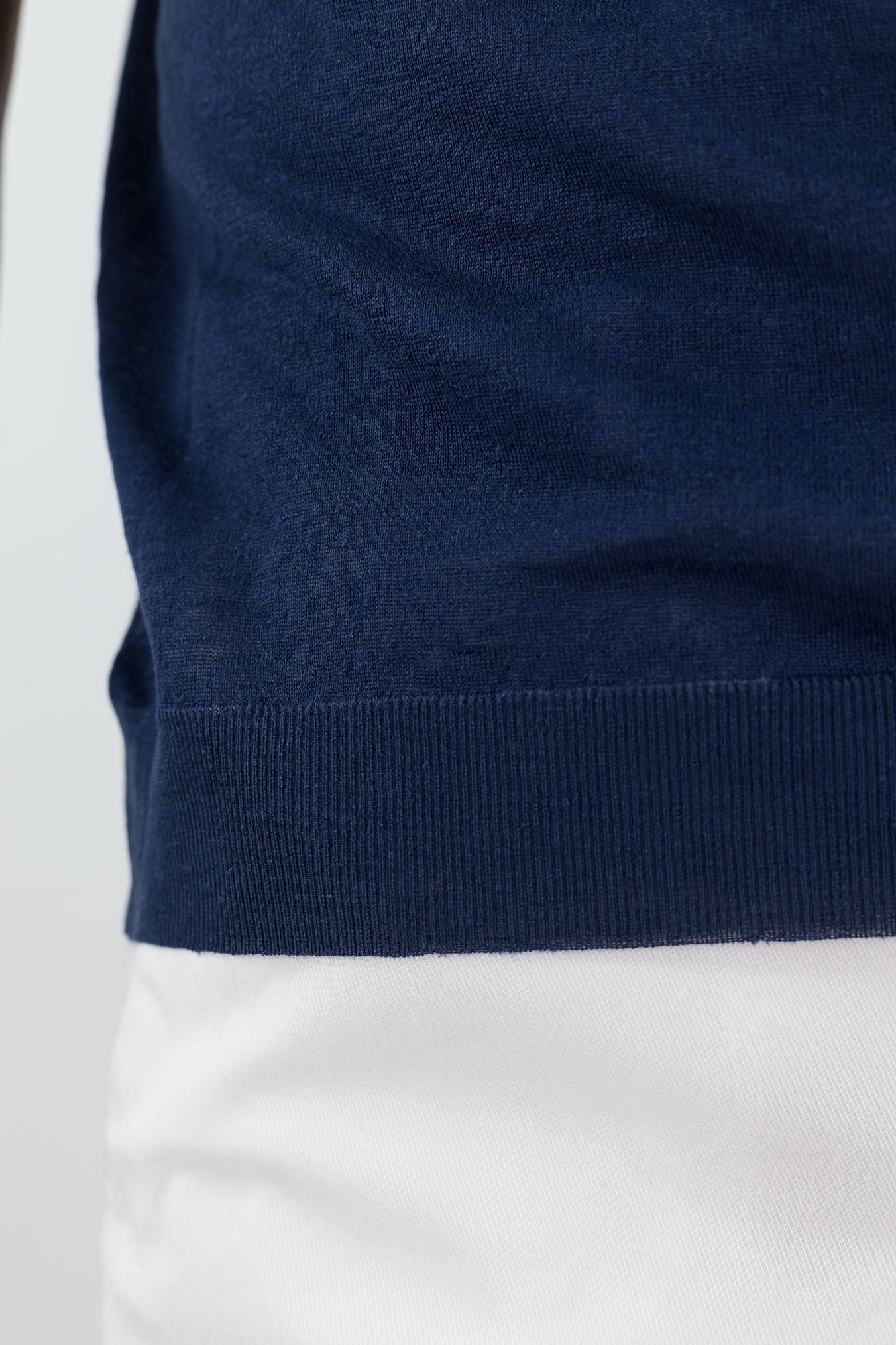 SVEVO PARMA Girocollo Seta Lino Maniche Corte Blu