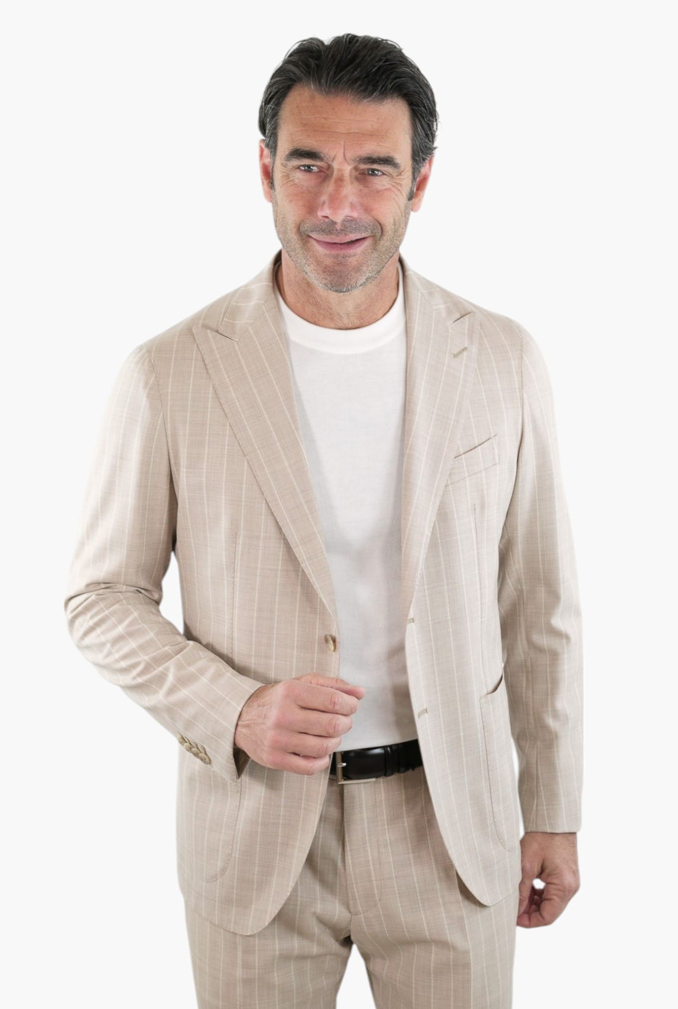 TAGLIATORE Abito Gessato Monopetto a Lancia Beige