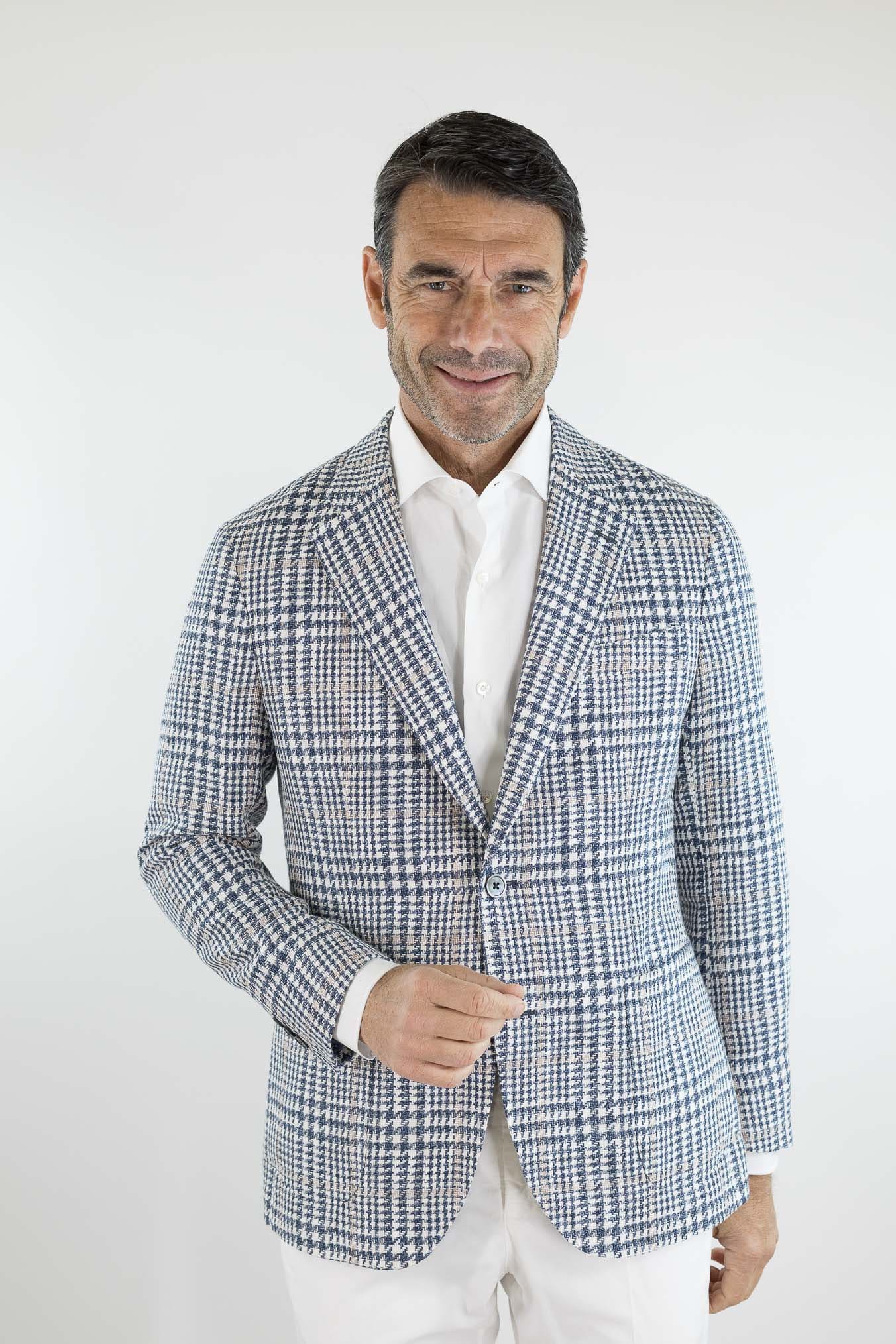 TOMBOLINI Giacca "Zero Gravity" Galles Blu Bianco Beige