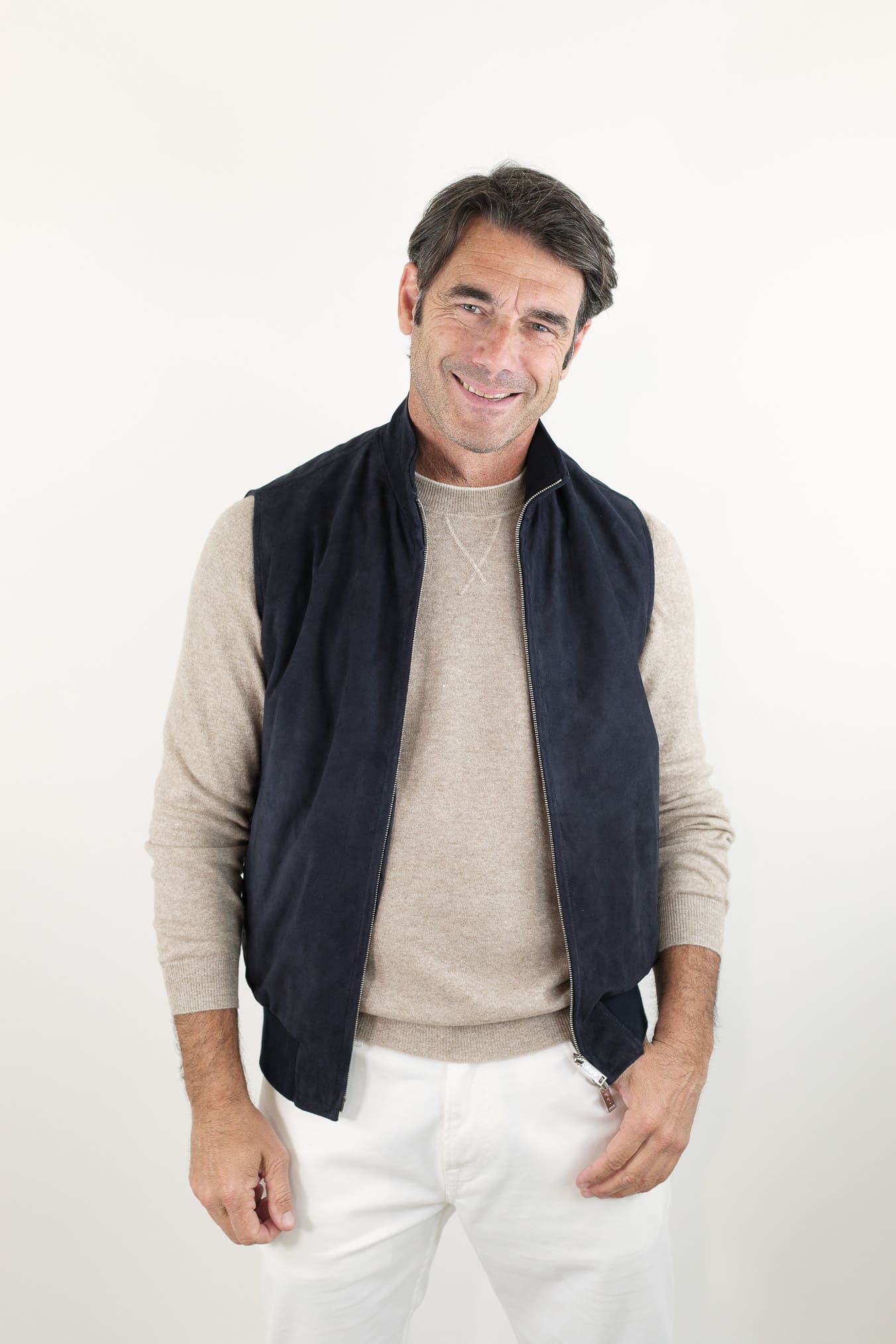 VOLFAGLI Gilet Reversibile Suede Blu Nylon Blu